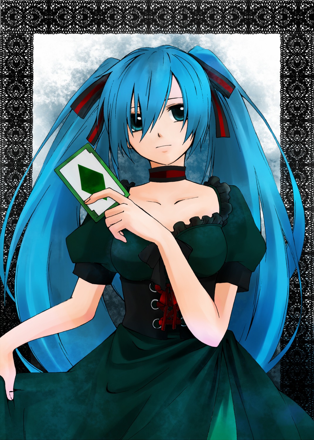 hatsune_miku, hitobashira_alice_(vocaloid), kamimu, vocaloid