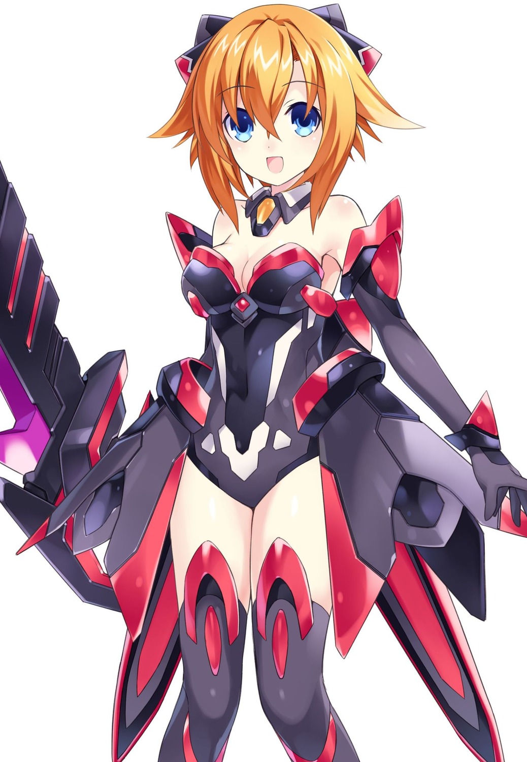 bodysuit, choujigen_game_neptune_sisters_vs_sisters, cleavage, cosplay, higurashi_no_naku_koro_ni, no_bra, tagme, thighhighs