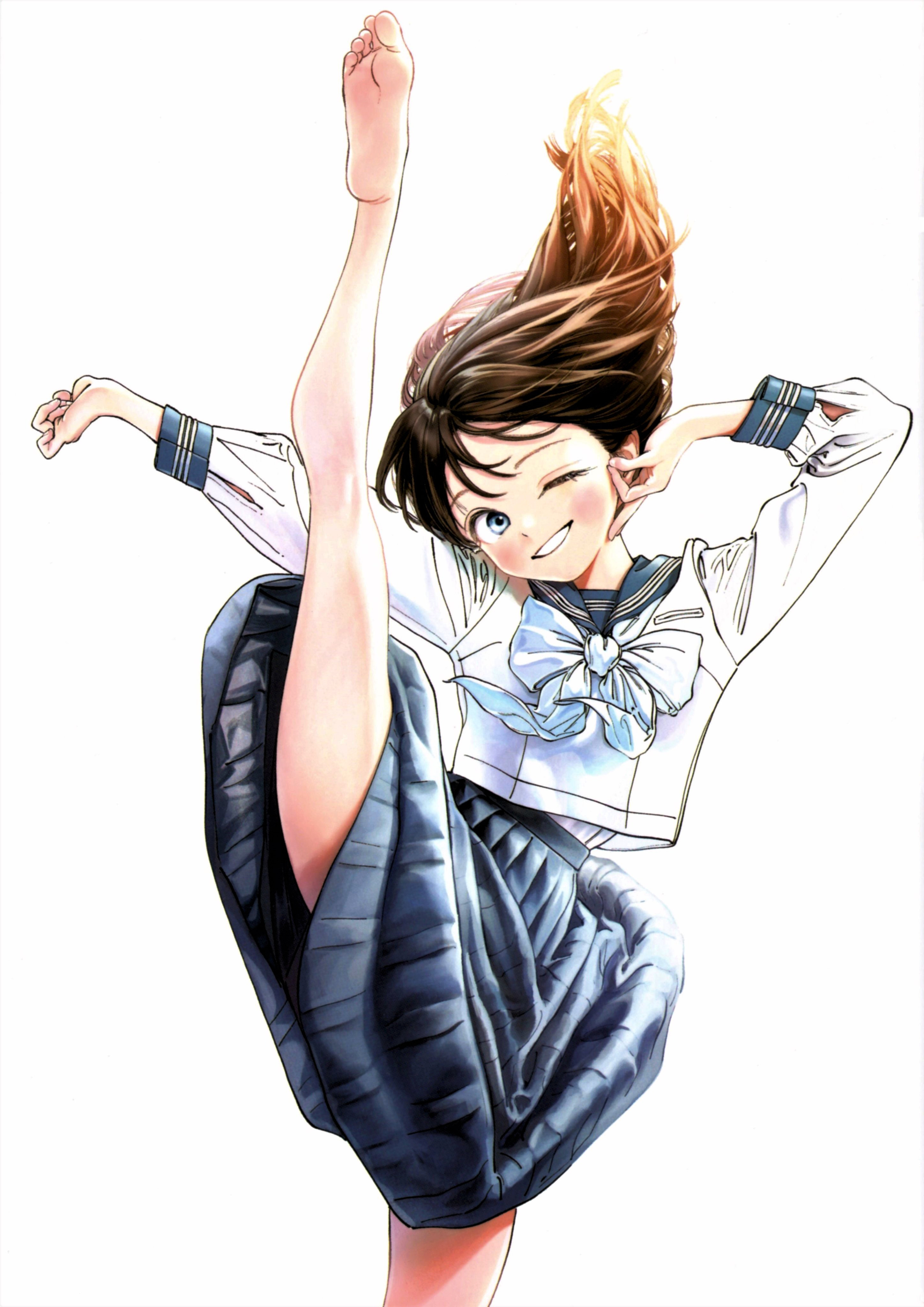 akebi-chan_no_serafuku, akebi_komichi, feet, seifuku, skirt_lift, tagme