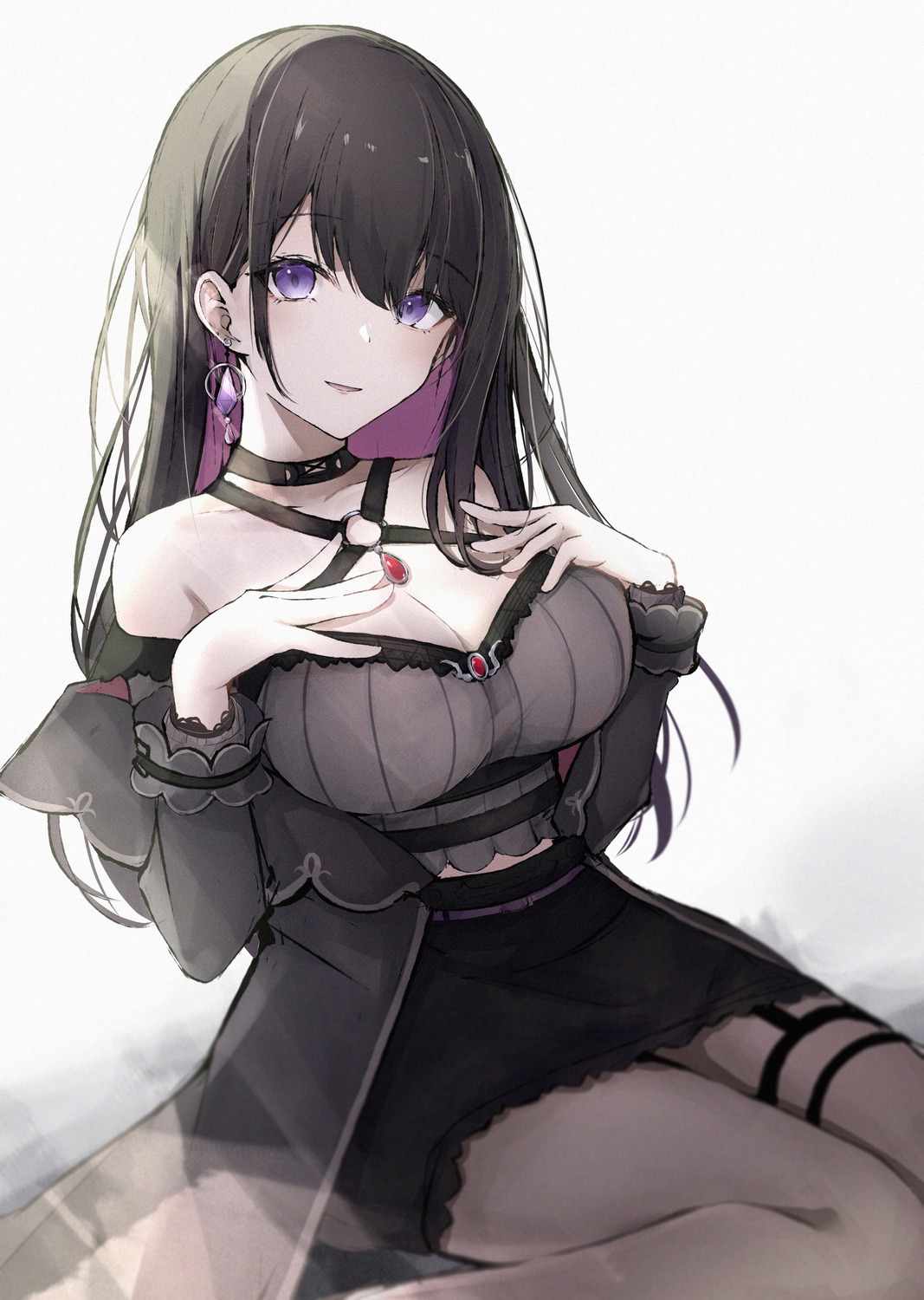 breast_hold, cleavage, garter, koinoya_mai, kurohikage, propro_production