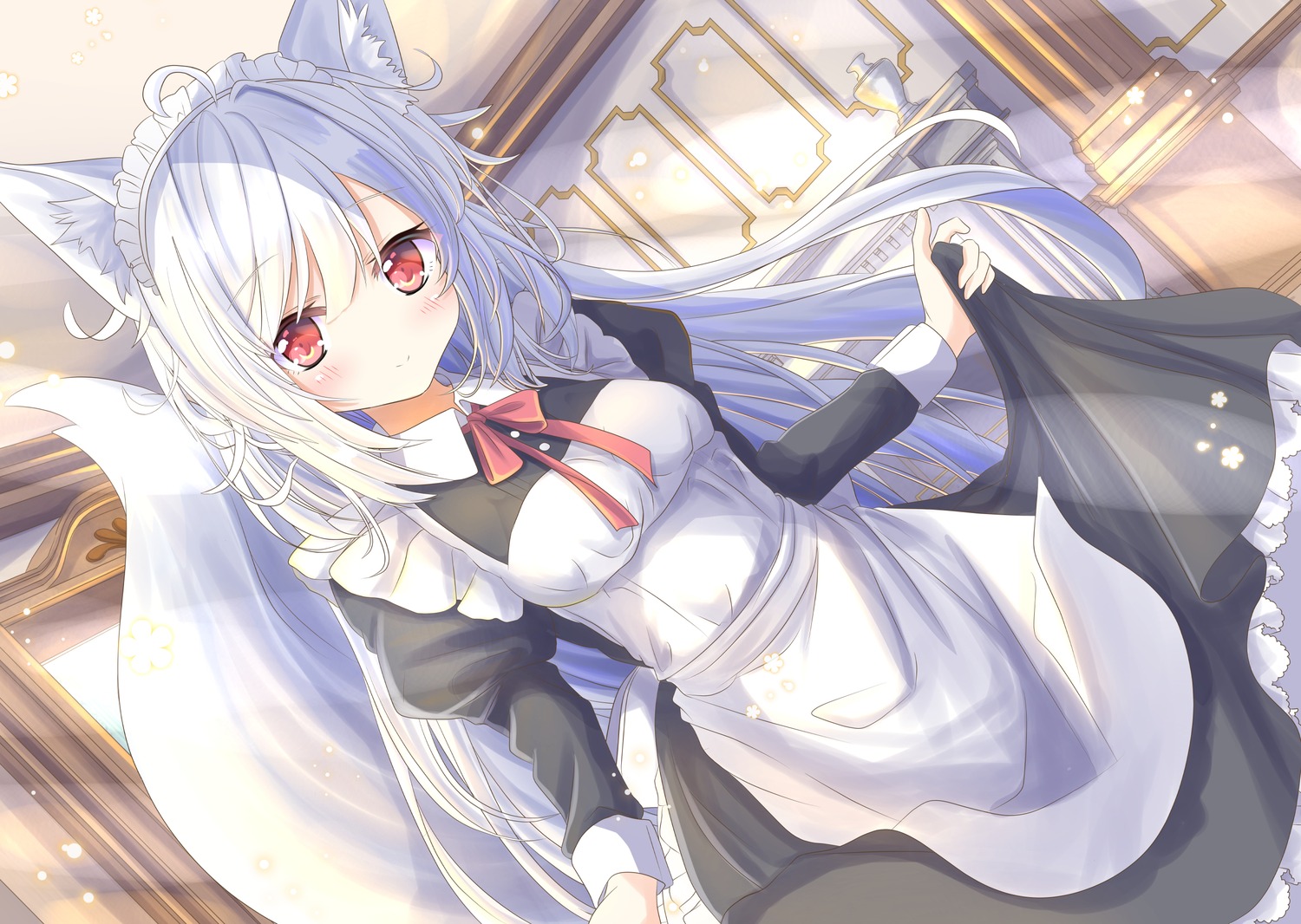 animal_ears, aruka_(alka_p1), kitsune, maid, tail