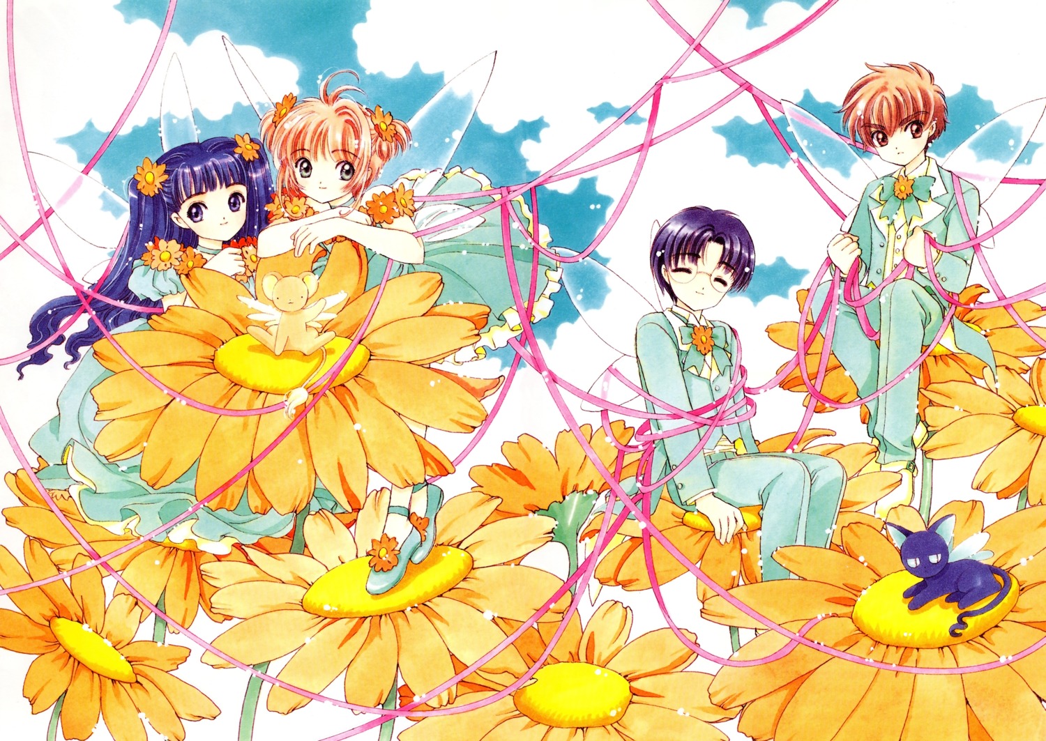 card_captor_sakura, clamp, daidouji_tomoyo, dress, fixed, hiiragizawa_eriol, kerberos, kinomoto_sakura