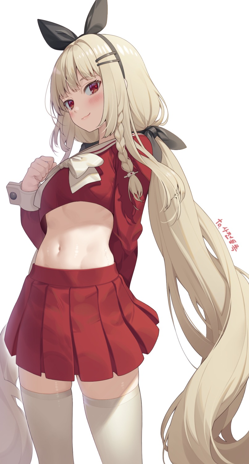 hop3, seifuku, thighhighs