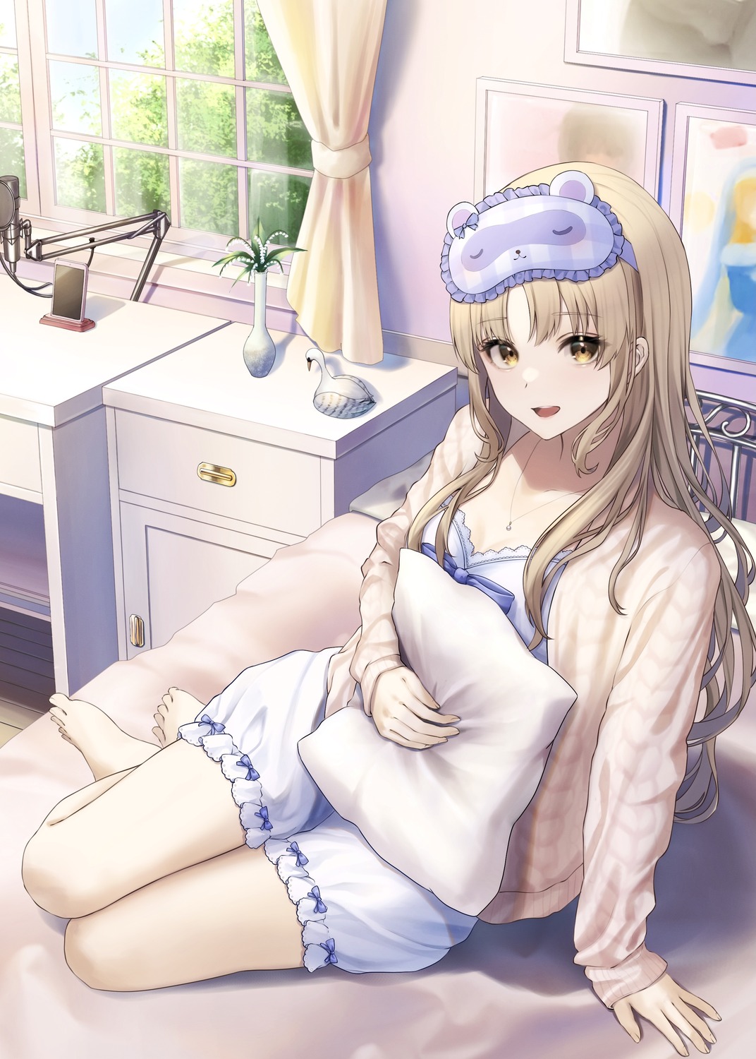 bloomers, cleavage, irise, nijisanji, nijisanji_seeds, sister_claire, sweater