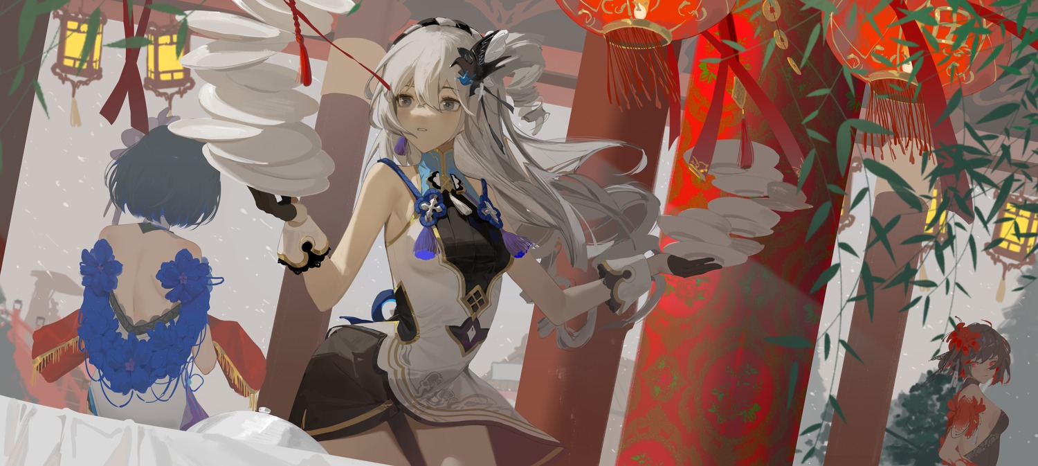 asian_clothes, benghuai_xueyuan, bronya_zaychik, honkai_impact, kuo_(kuo114514), no_bra, seele_vollerei