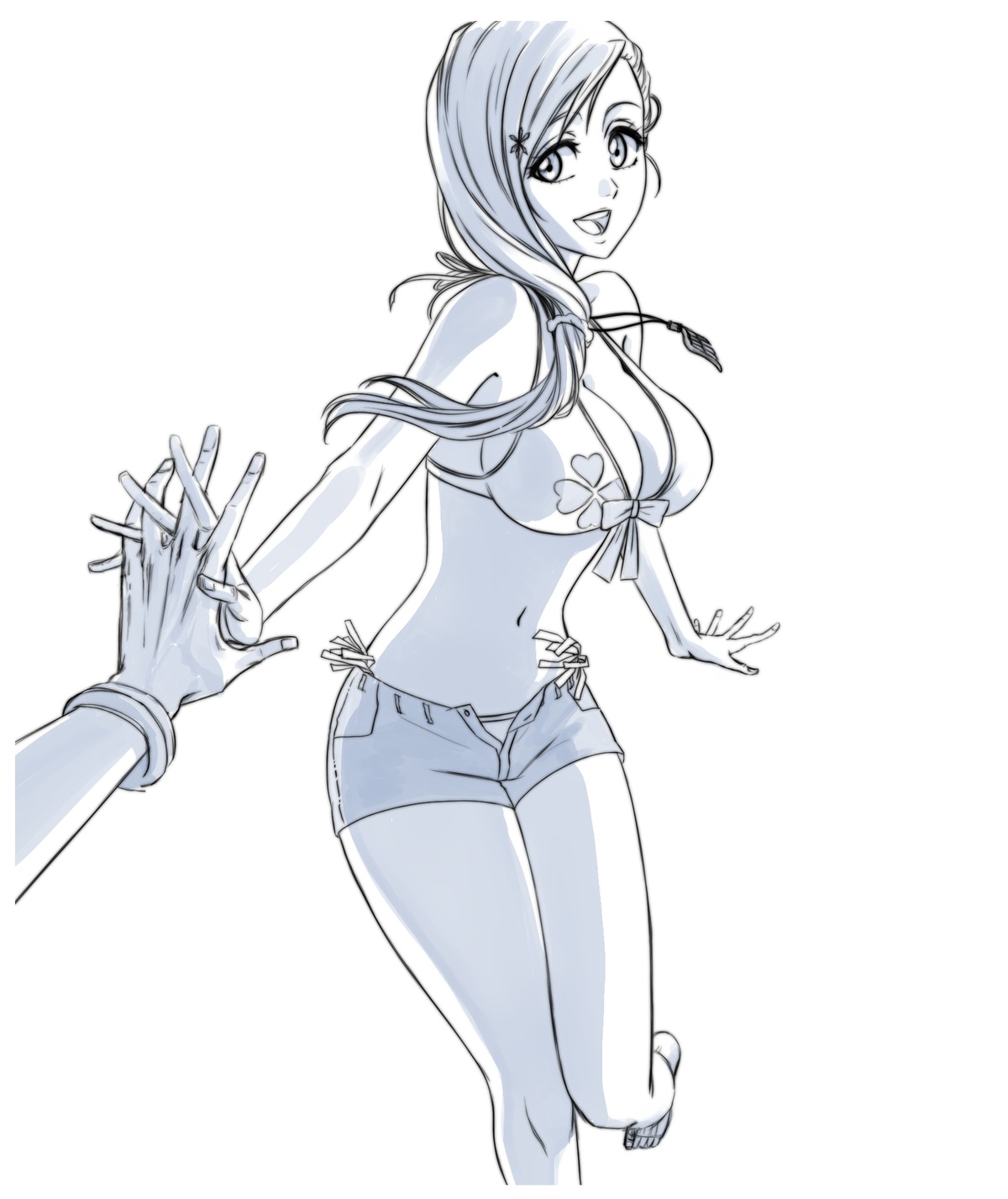 bikini, cleavage, monochrome, rozuberry, sketch, swimsuits