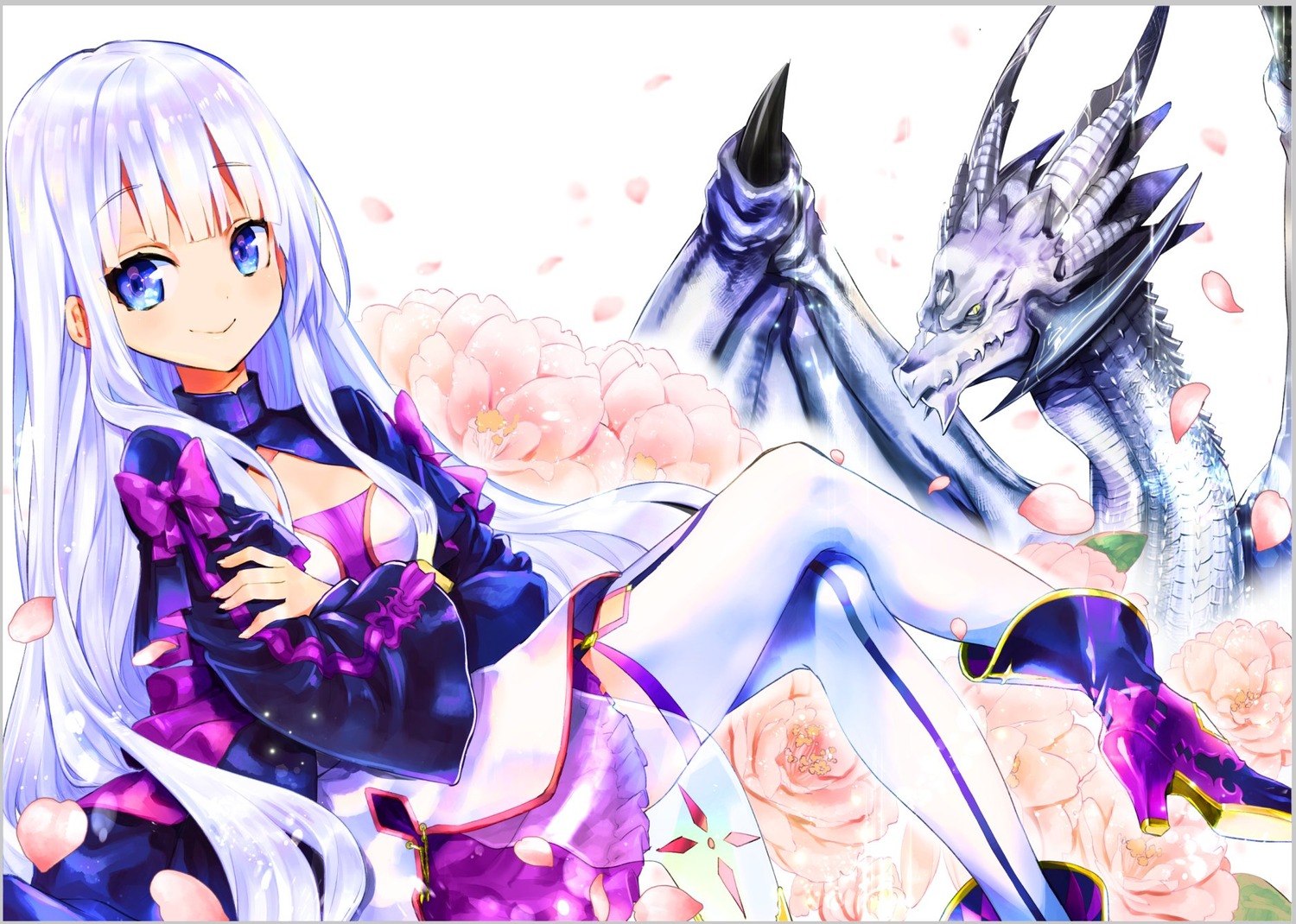 dress, heels, kenja_no_deshi_wo_nanoru_kenja, mira_(kenja_no_deshi_wo_nanoru_kenja), monster, see_through, suemitsu_dicca, thighhighs