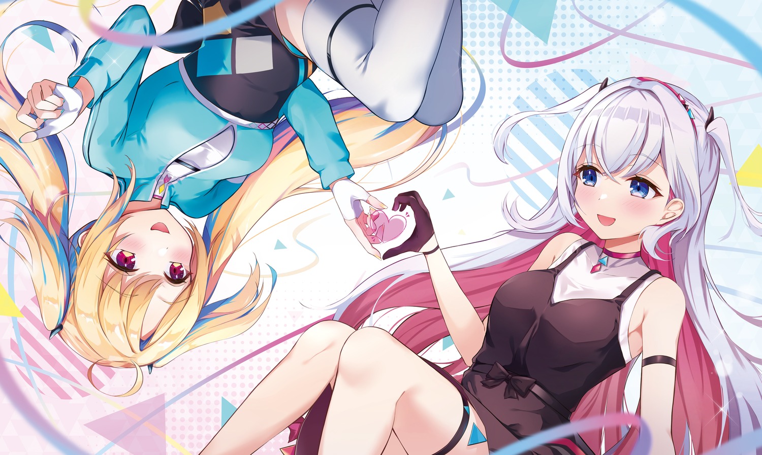 avatar_2.0_project, dress, equal_(heartstrings), garter, minase_shia, musubime_yui, thighhighs