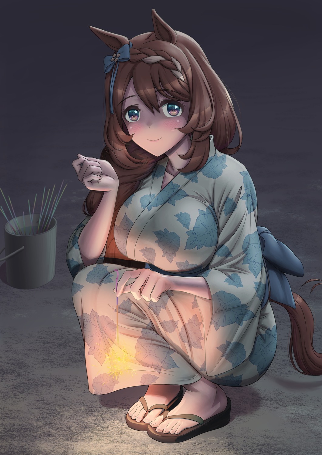 animal_ears, shibakarisena, super_creek_(umamusume), tail, uma_musume_pretty_derby, yukata