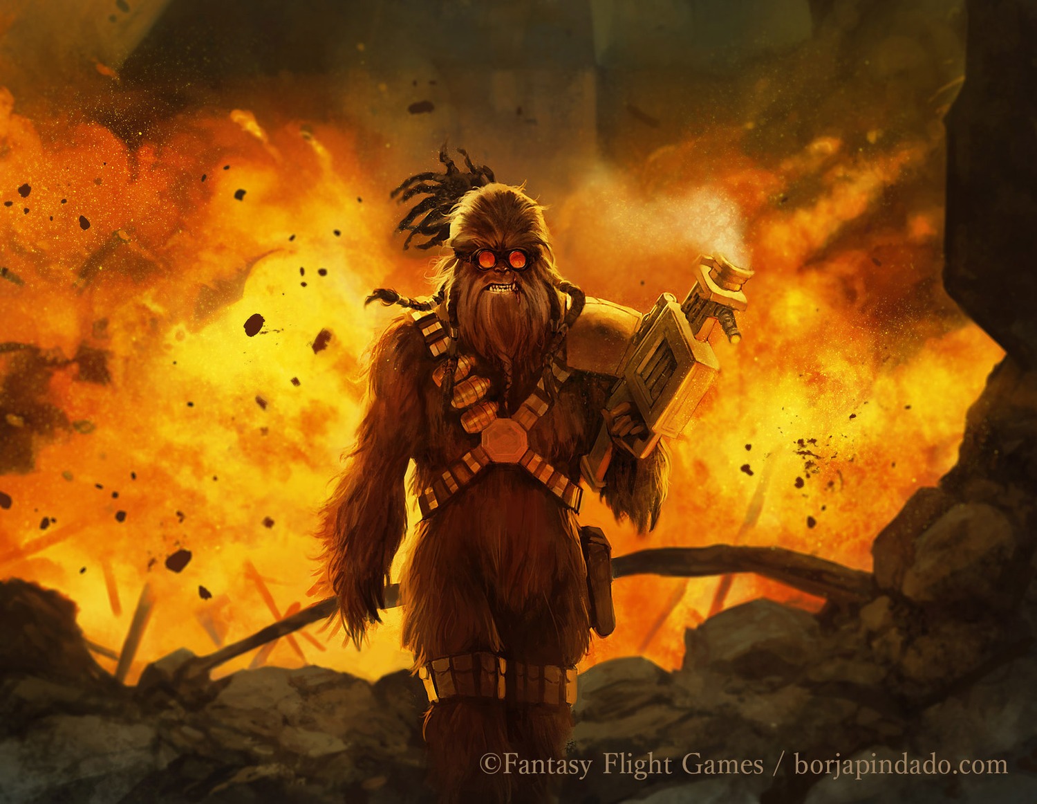 borja_pindado, chewbacca, gun, star_wars