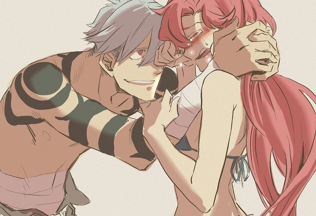bikini_top, kamina, katou_haruaki, swimsuits, tengen_toppa_gurren_lagann, yoko