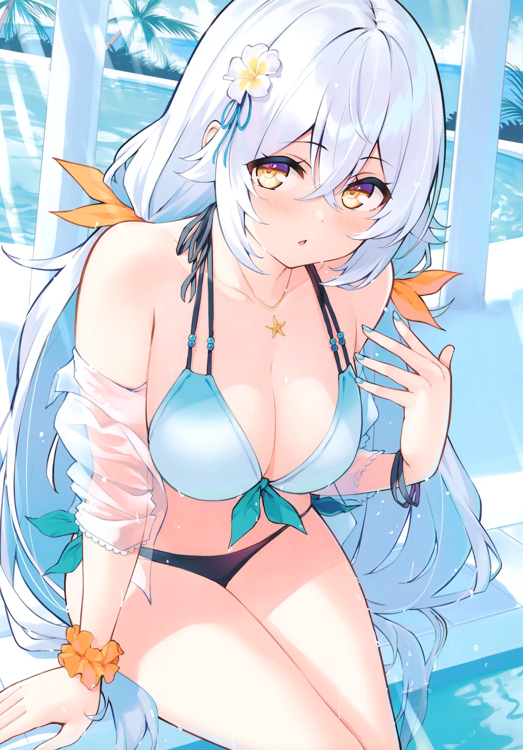 bikini, cleavage, hisen_kaede, see_through, swimsuits