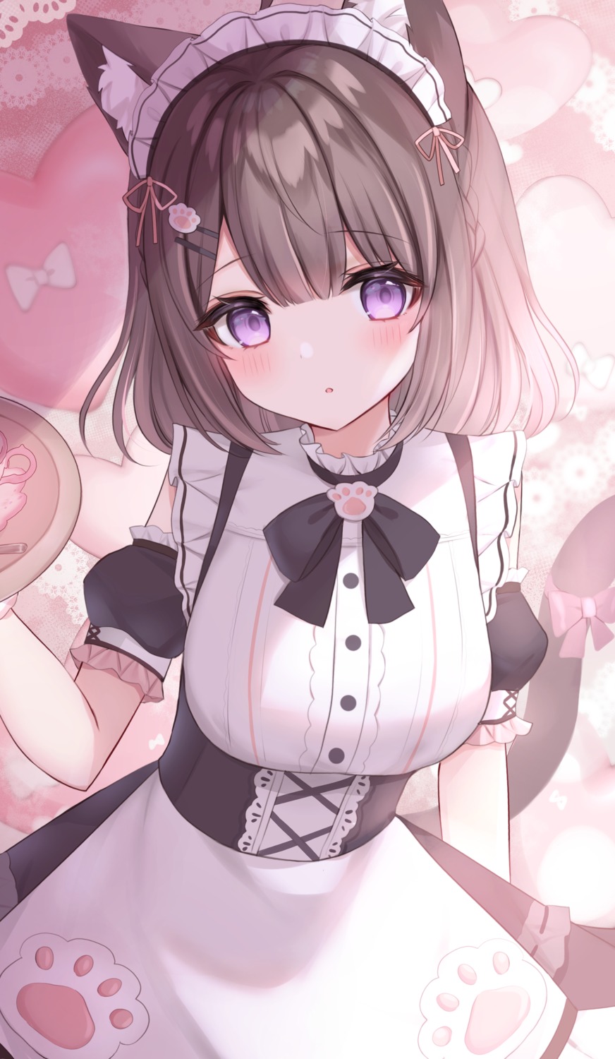 animal_ears, komari_mhy, maid, nekomimi, tail