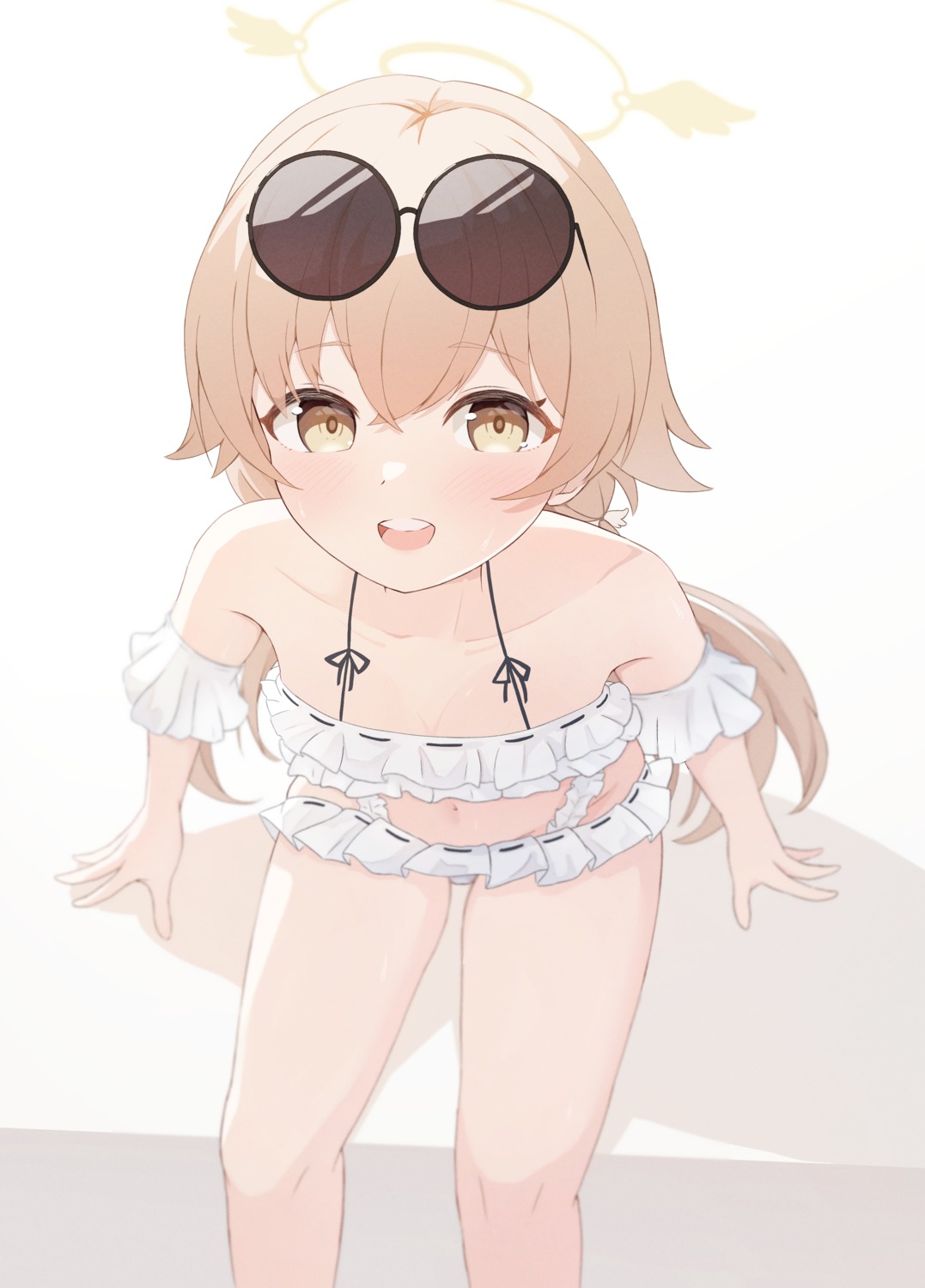 ajitani_hifumi, bikini, blue_archive, halo, megane, nonddu, swimsuits