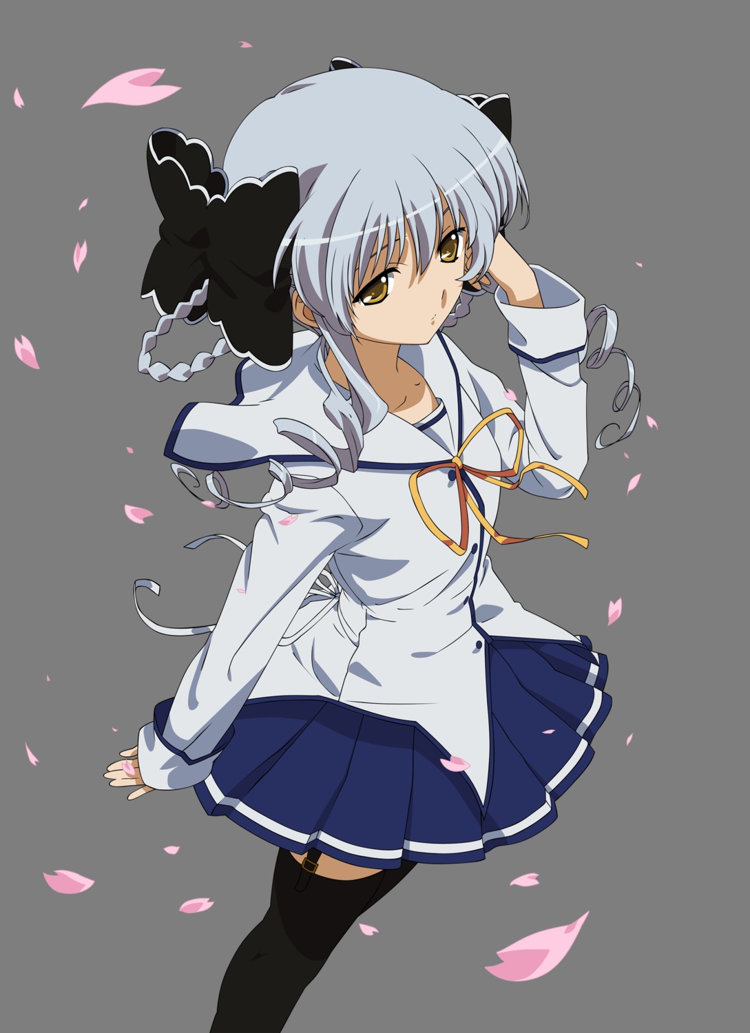 da_capo, da_capo_(series), da_capo_ii, seifuku, thighhighs, transparent_png, vector_trace, yukimura_anzu