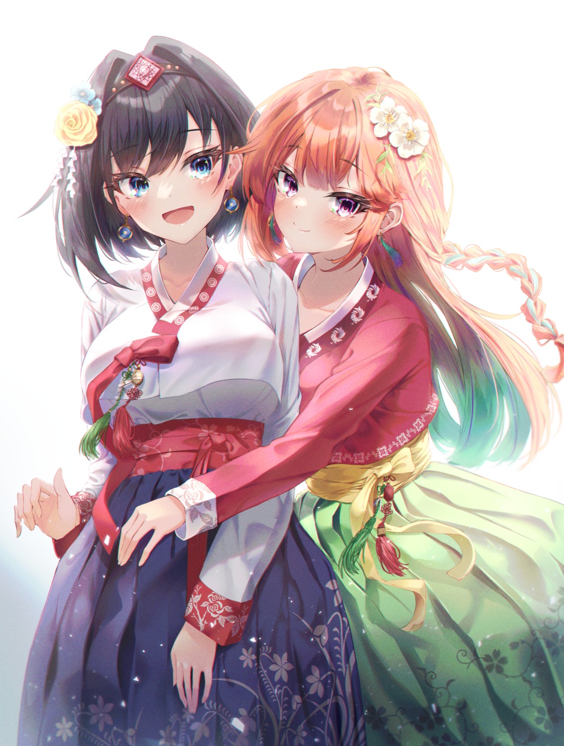 asian_clothes, ciawasemono, hololive, hololive_english, ouro_kronii, takanashi_kiara