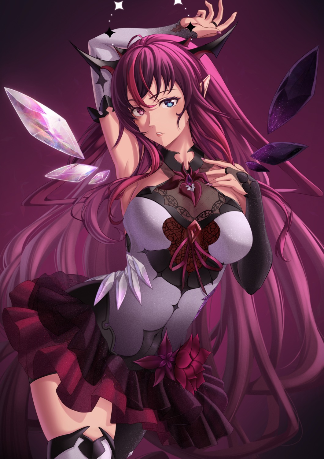 dress, heterochromia, hololive, hololive_english, horns, irys_(hololive), pointy_ears, raemn_(raemn2d)