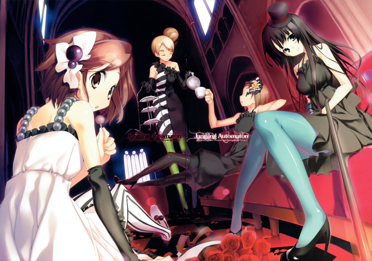 akiyama_mio, crease, fixme, hirasawa_yui, k-on!, kagome, kotobuki_tsumugi, pantyhose