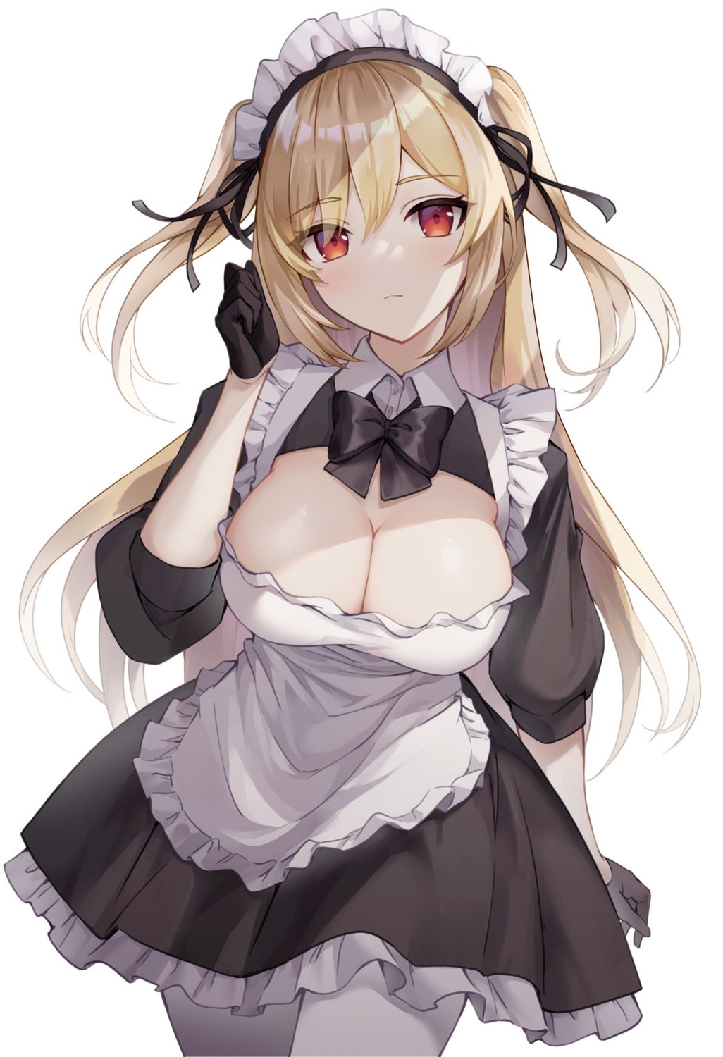 maid, metatarou, no_bra, pantyhose