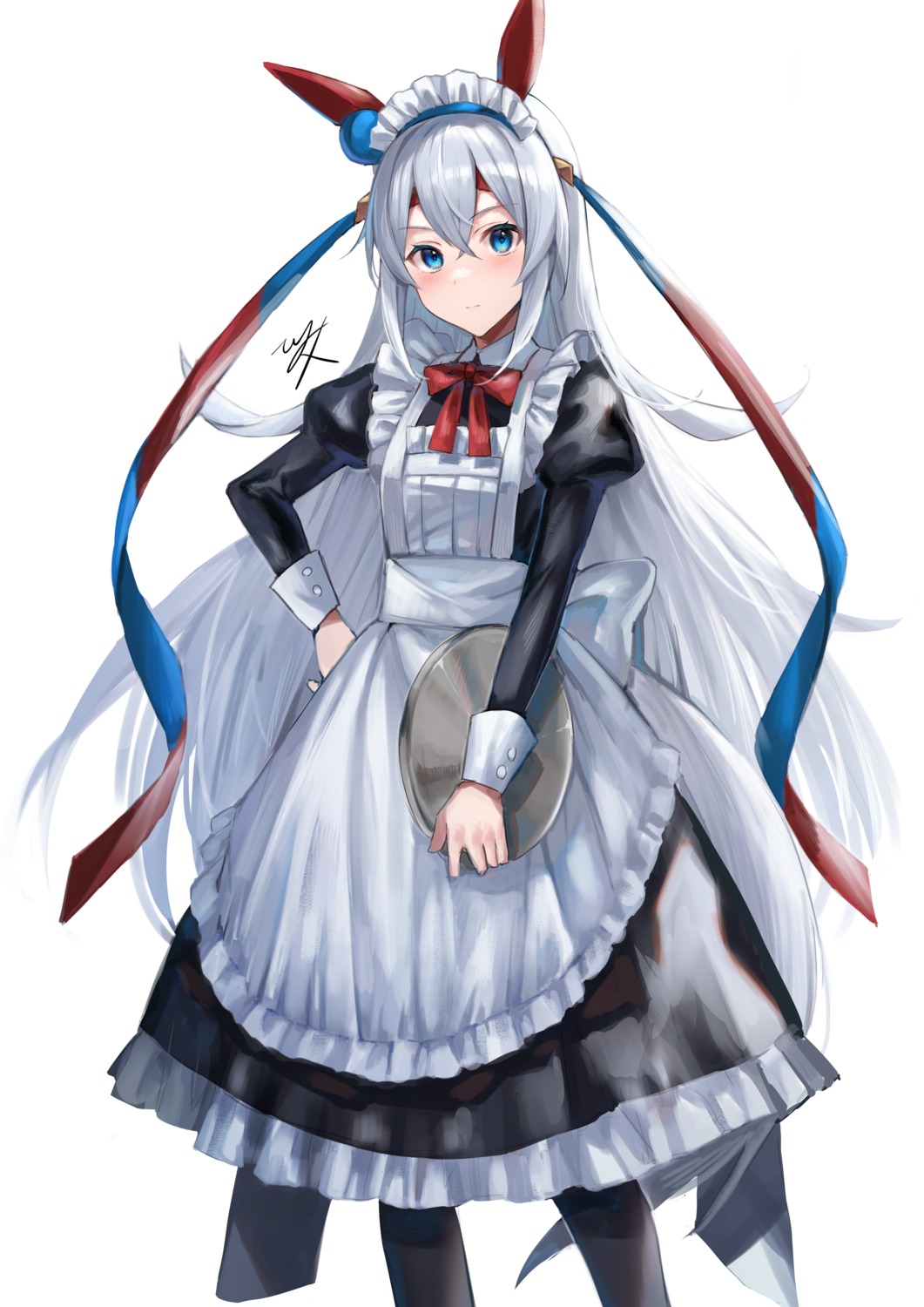 animal_ears, hitomin_(ksws7544), maid, tail, tamamo_cross_(umamusume), uma_musume_pretty_derby