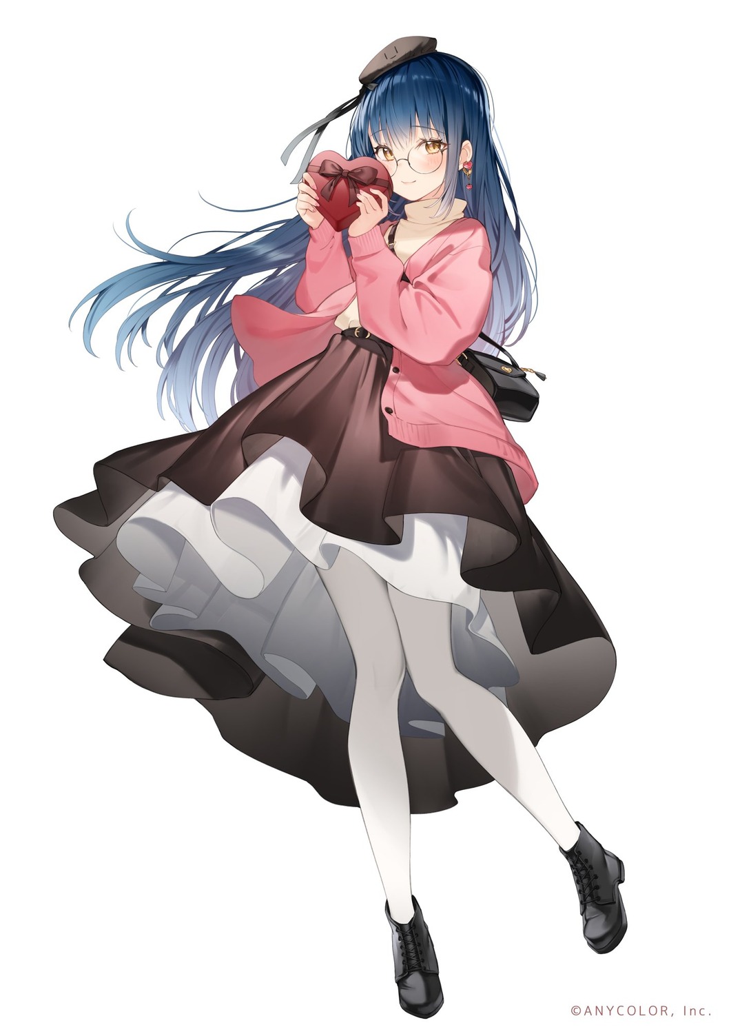 megane, nijisanji, nyum, pantyhose, sweater, valentine, yamagami_karuta