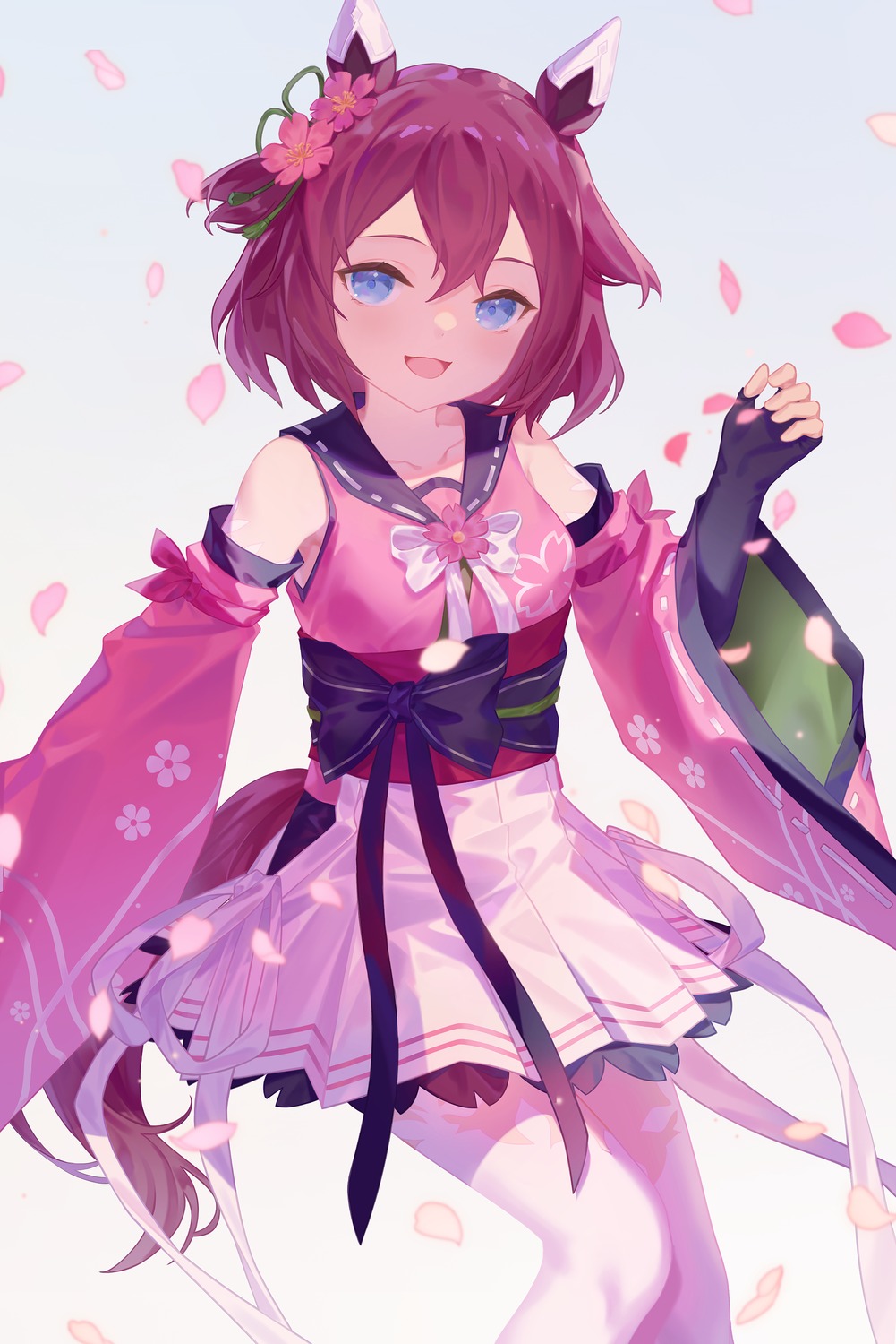 animal_ears, japanese_clothes, littleamber, pantyhose, sakura_chiyono_o_(umamusume), tail, uma_musume_pretty_derby