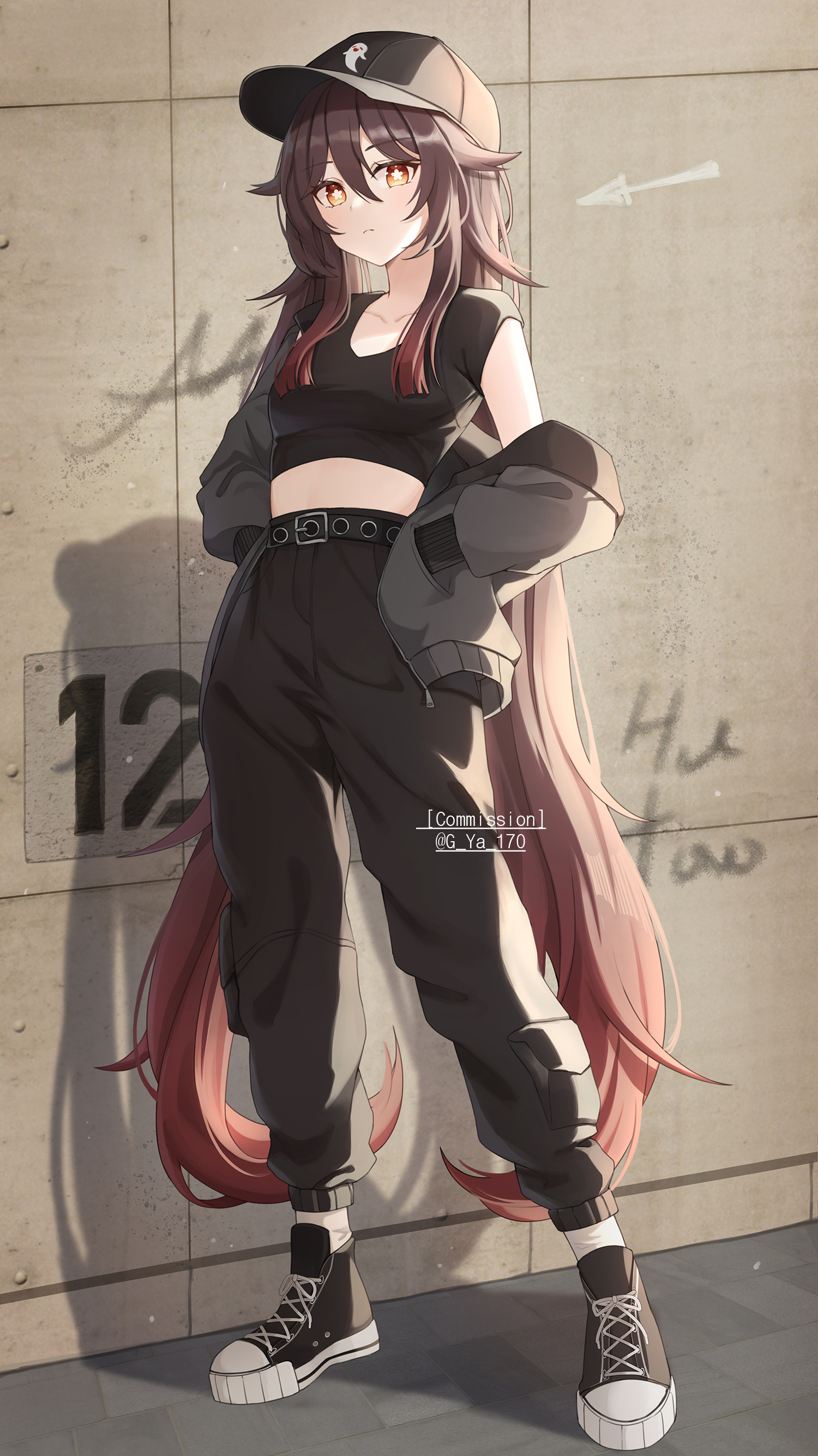 genshin_impact, gya_(144), hu_tao, open_shirt