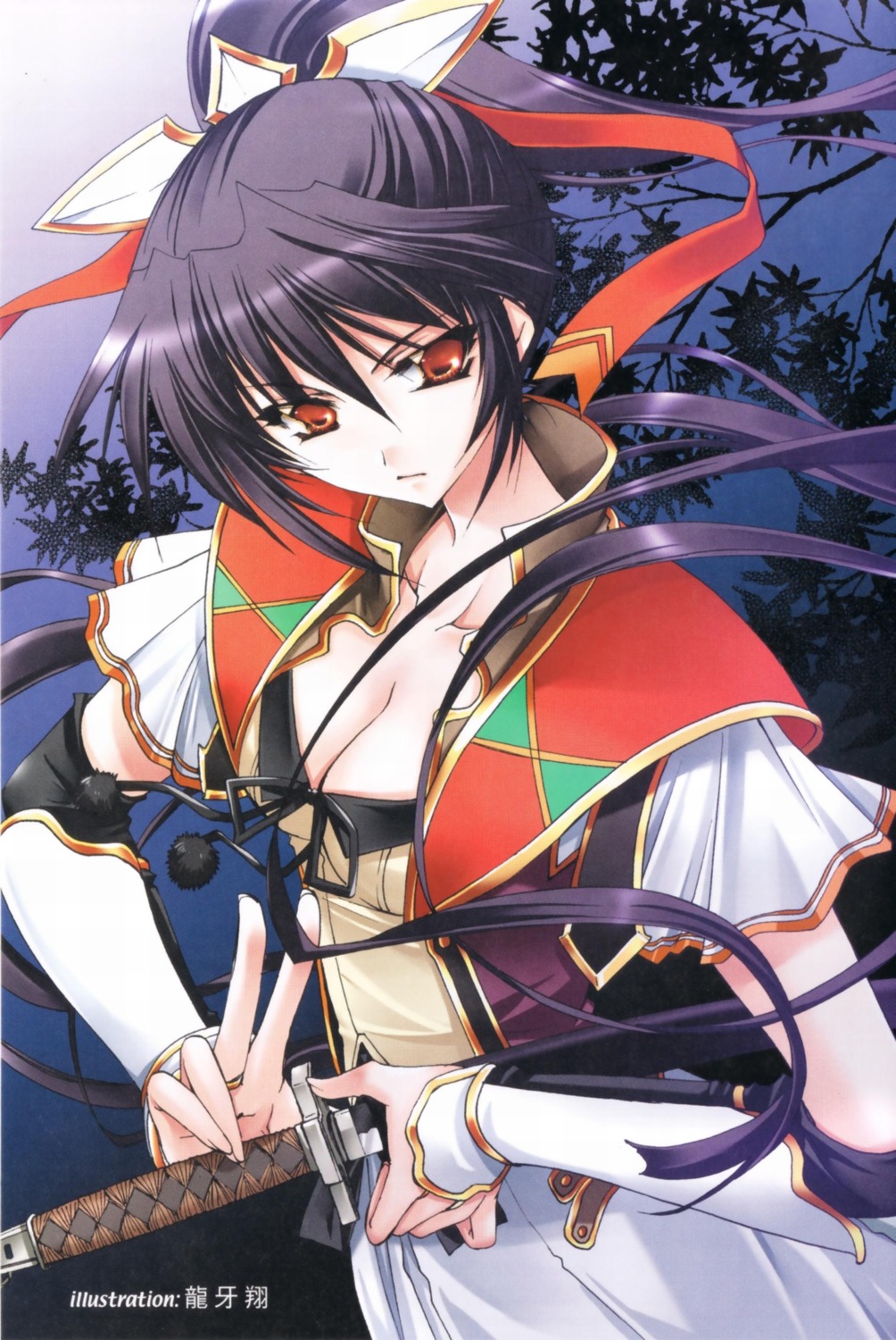 cleavage, ryuuga_shou, screening, sengoku_rance, sword, yamamoto_isoroku_(rance)