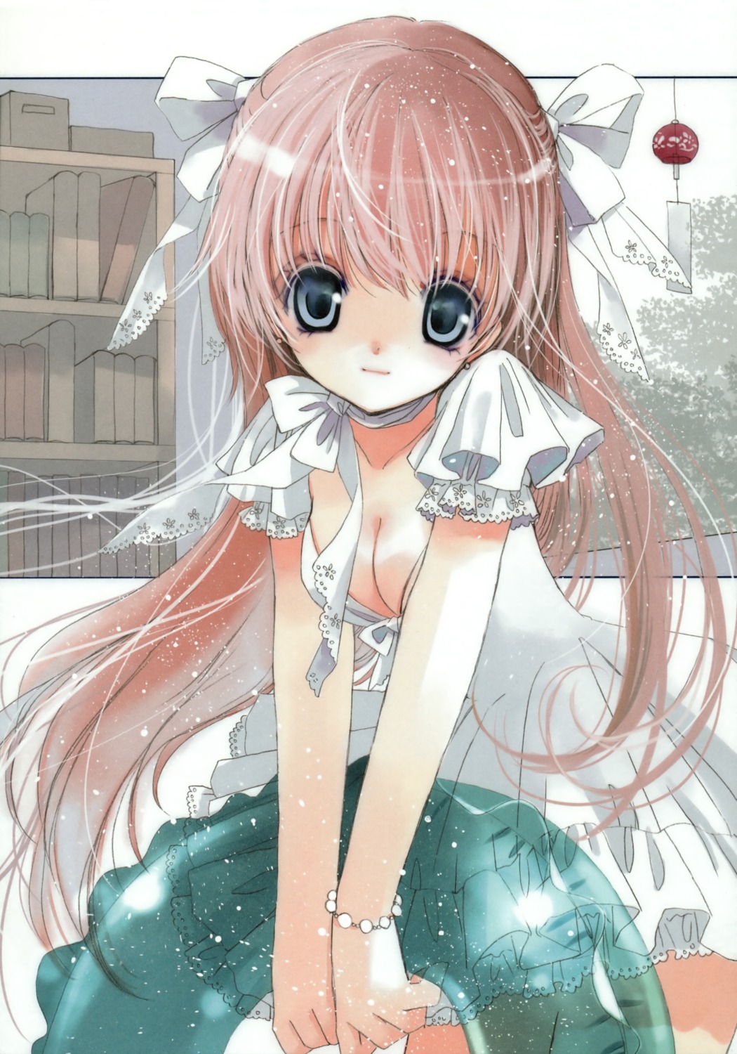 cleavage, dress, hato_no_tamago, rami, summer_dress
