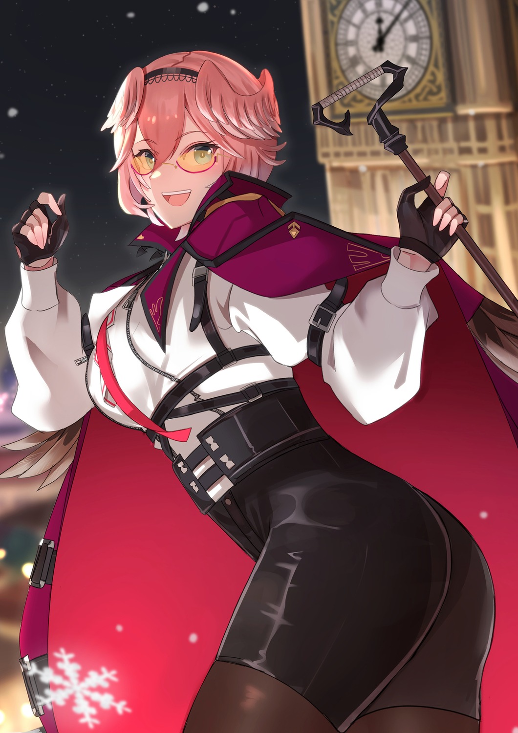 ass, daweykun, hololive, megane, pantyhose, takane_lui, uniform, wings