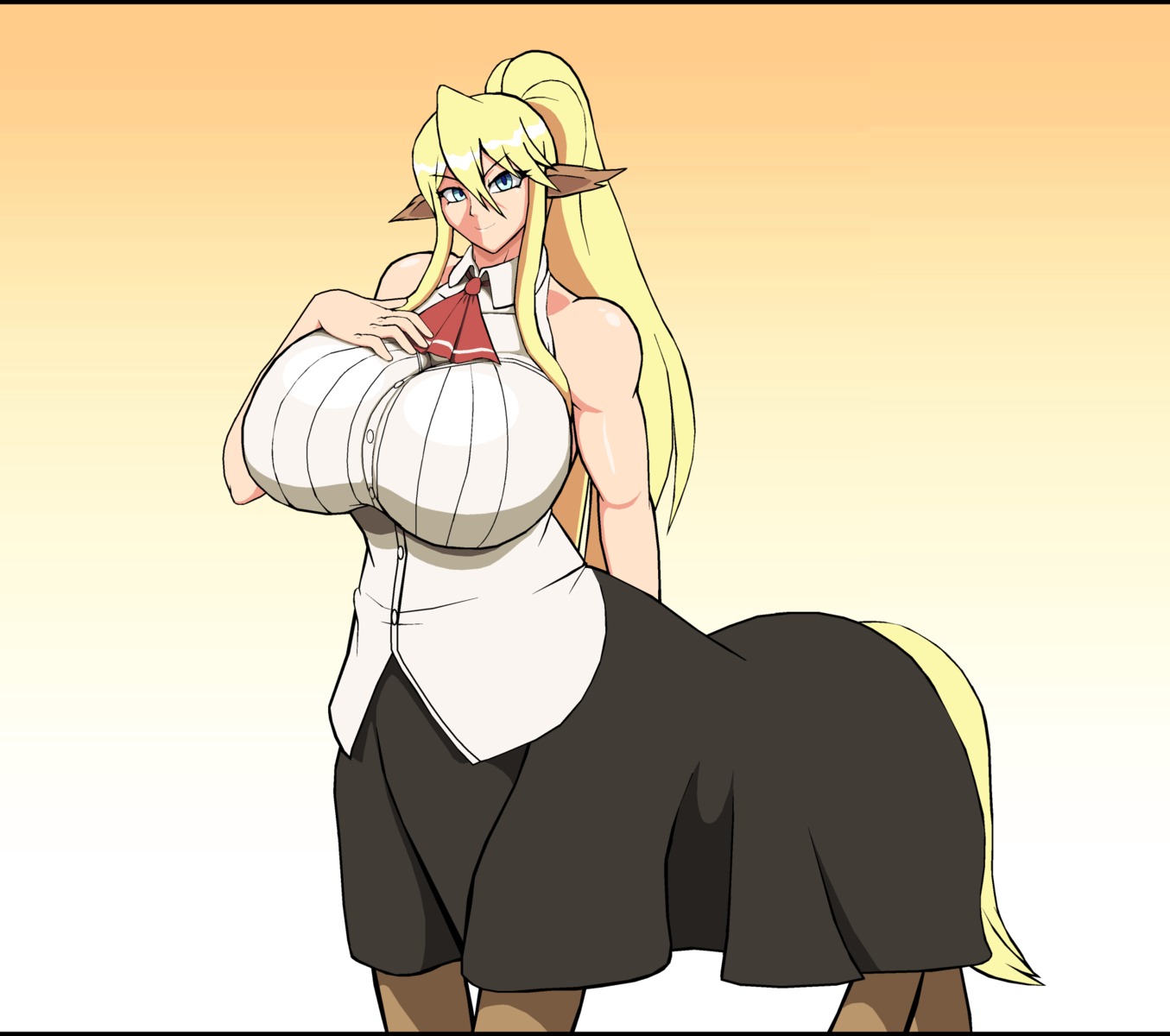 animal_ears, breast_hold, centaurea_shianus, droll3, monster_girl, monster_musume_no_iru_nichijou, tail