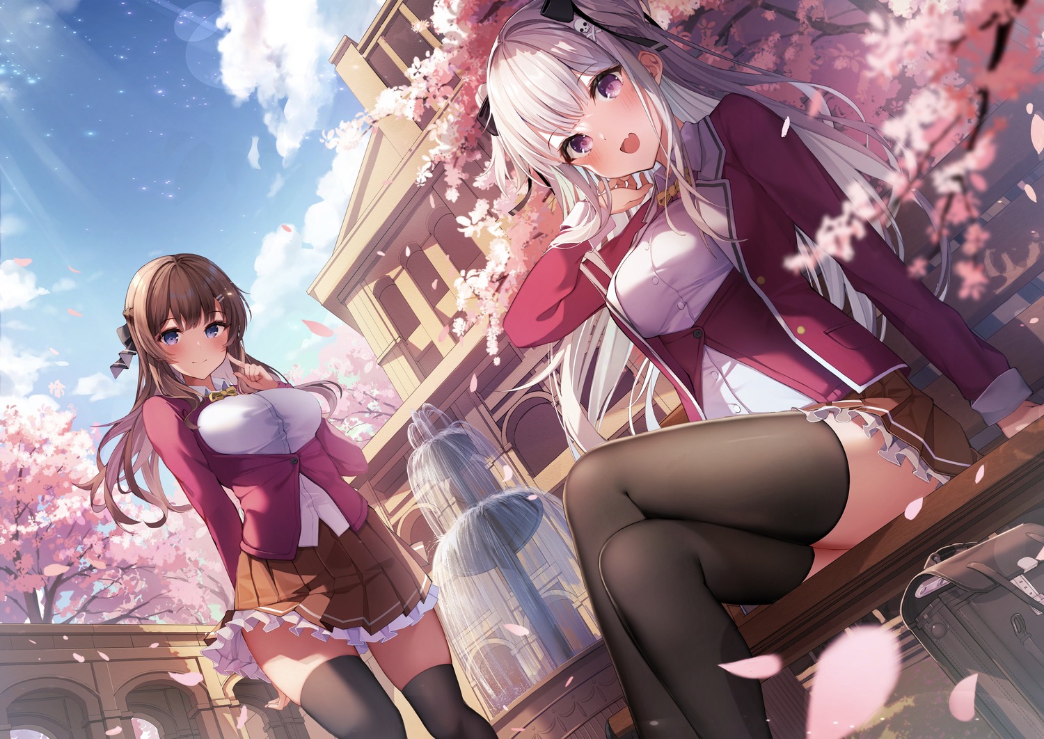 seifuku, shiranui_(nisioisin_sinob), skirt_lift, thighhighs