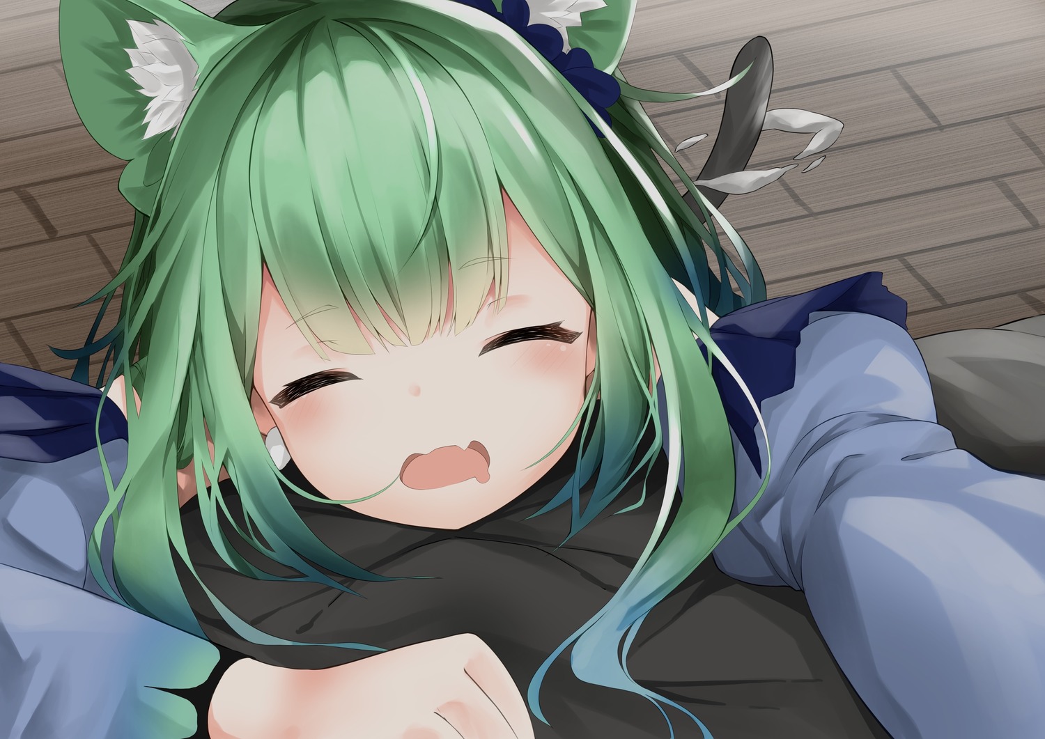 animal_ears, cure_nashi, hololive, nekomimi, selfie, tail, uruha_rushia