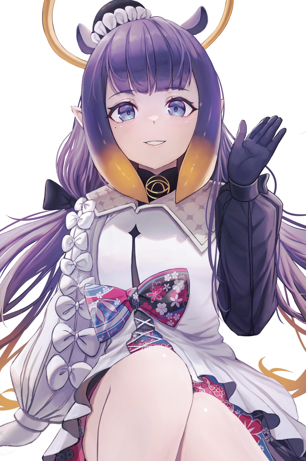 angel, animal_ears, dress, foongsheng, hololive, hololive_english, ninomae_ina'nis, pointy_ears
