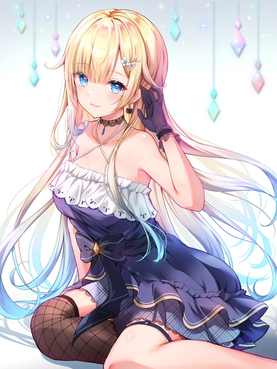 dress, fishnets, garter, thighhighs, toki_(toki_ship8)