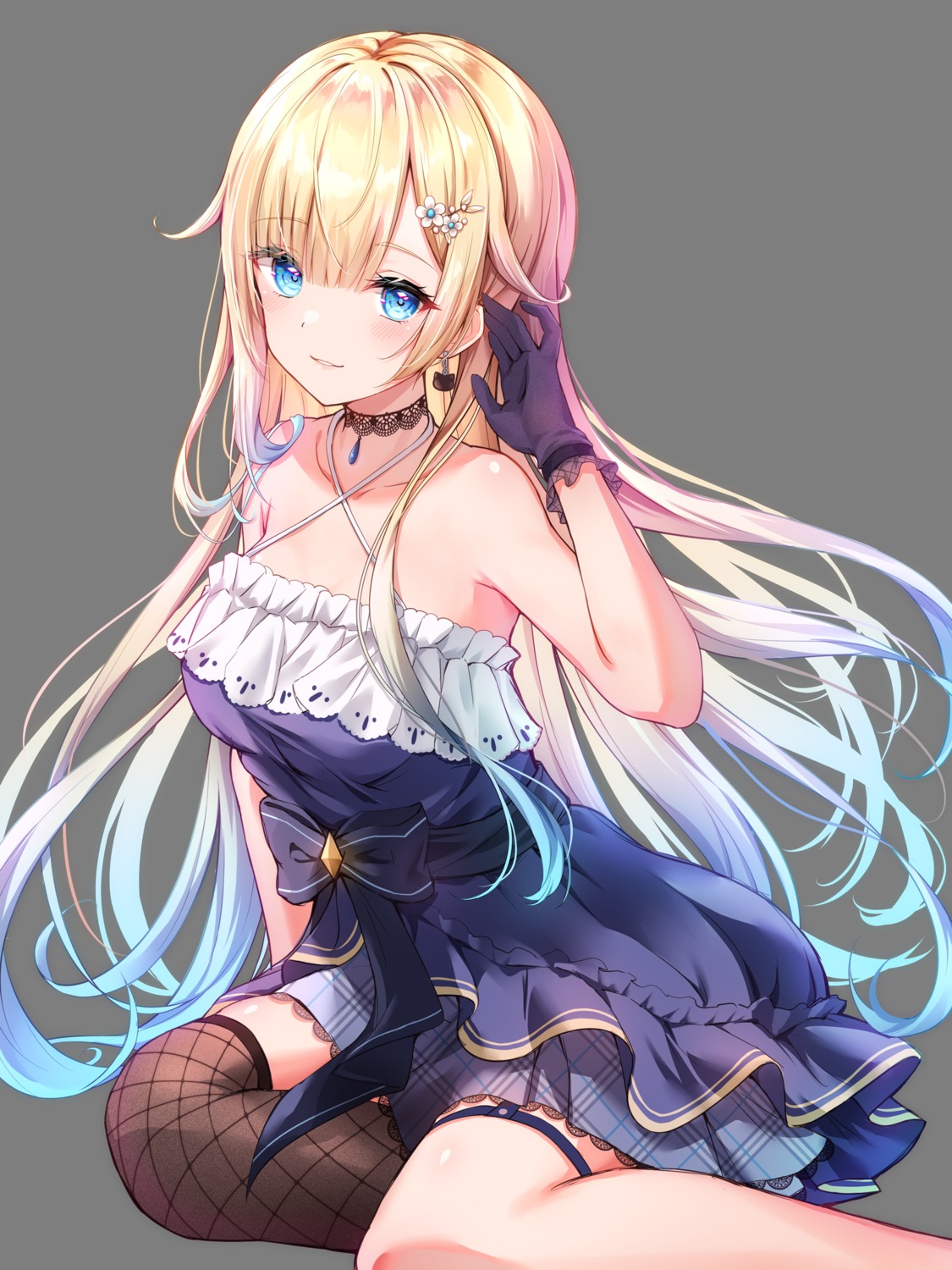 dress, fishnets, garter, thighhighs, toki_(toki_ship8), transparent_png