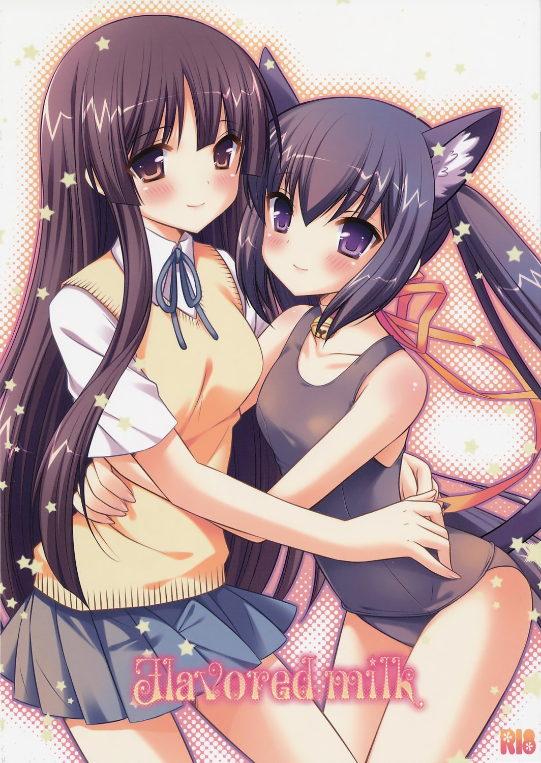 akiyama_mio, an_an_wanco, animal_ears, inugahora_an, k-on!, nakano_azusa, nekomimi, school_swimsuit