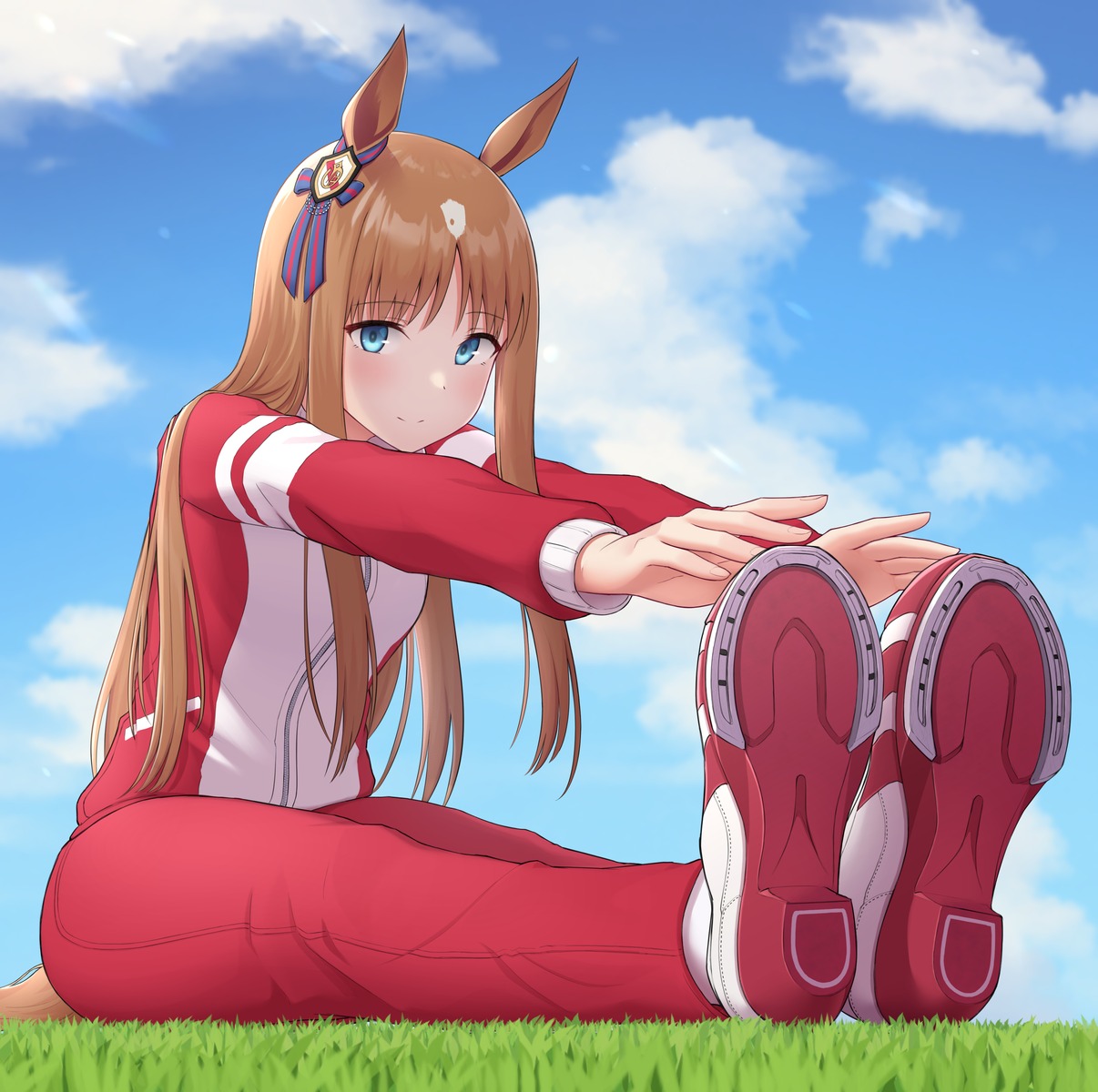animal_ears, grass_wonder_(umamusume), gym_uniform, tail, topgear, uma_musume_pretty_derby