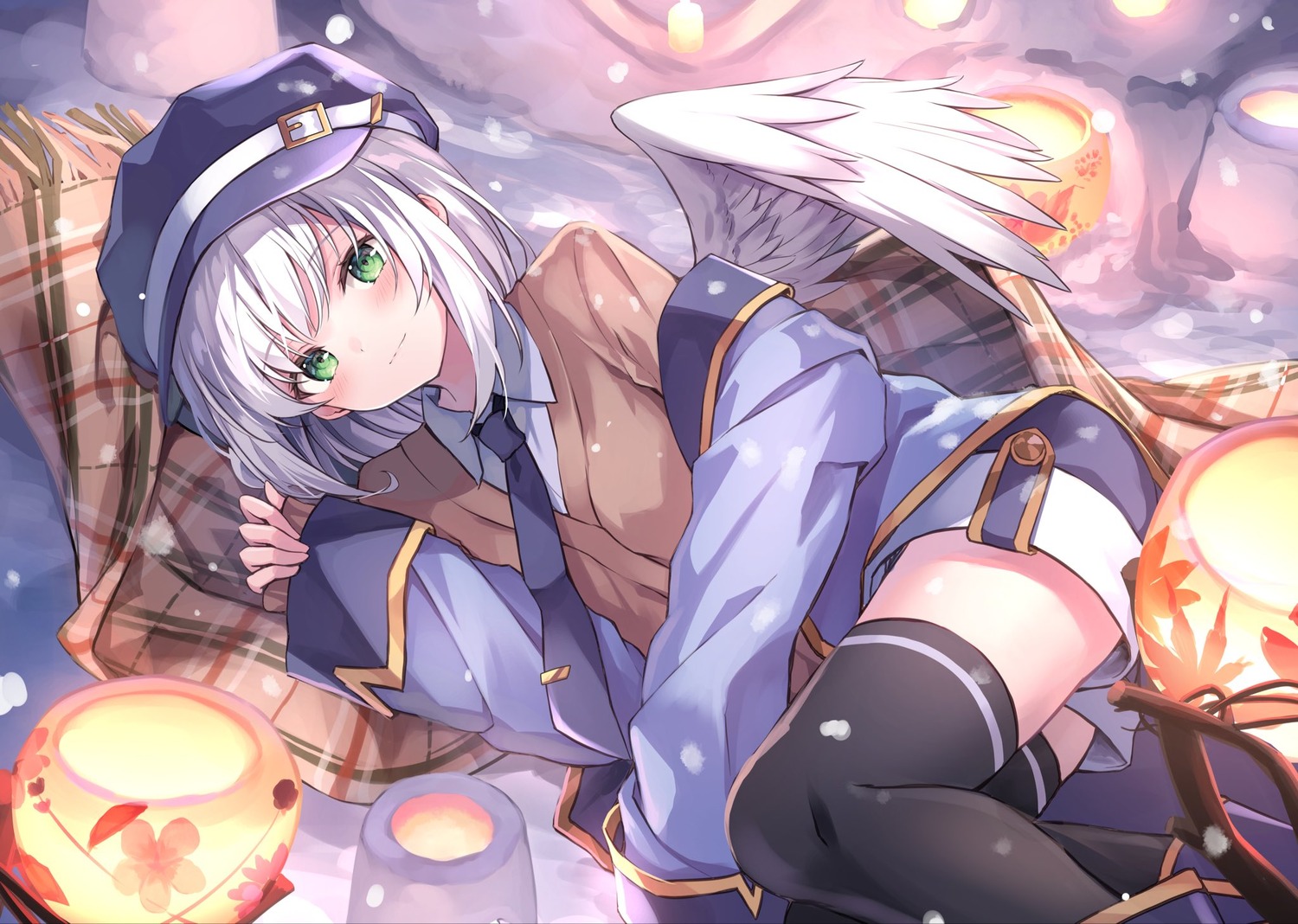 crerp, sweater, thighhighs, wings