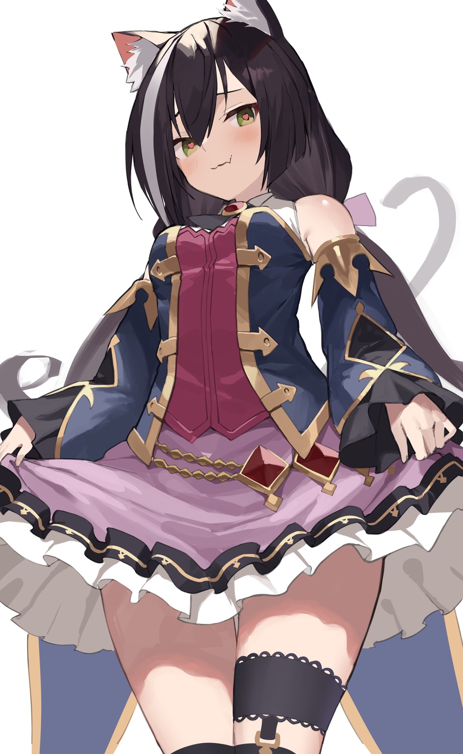 amagasa_yun, animal_ears, garter, karyl_(princess_connect), nekomimi, princess_connect!, princess_connect!_re:dive, skirt_lift