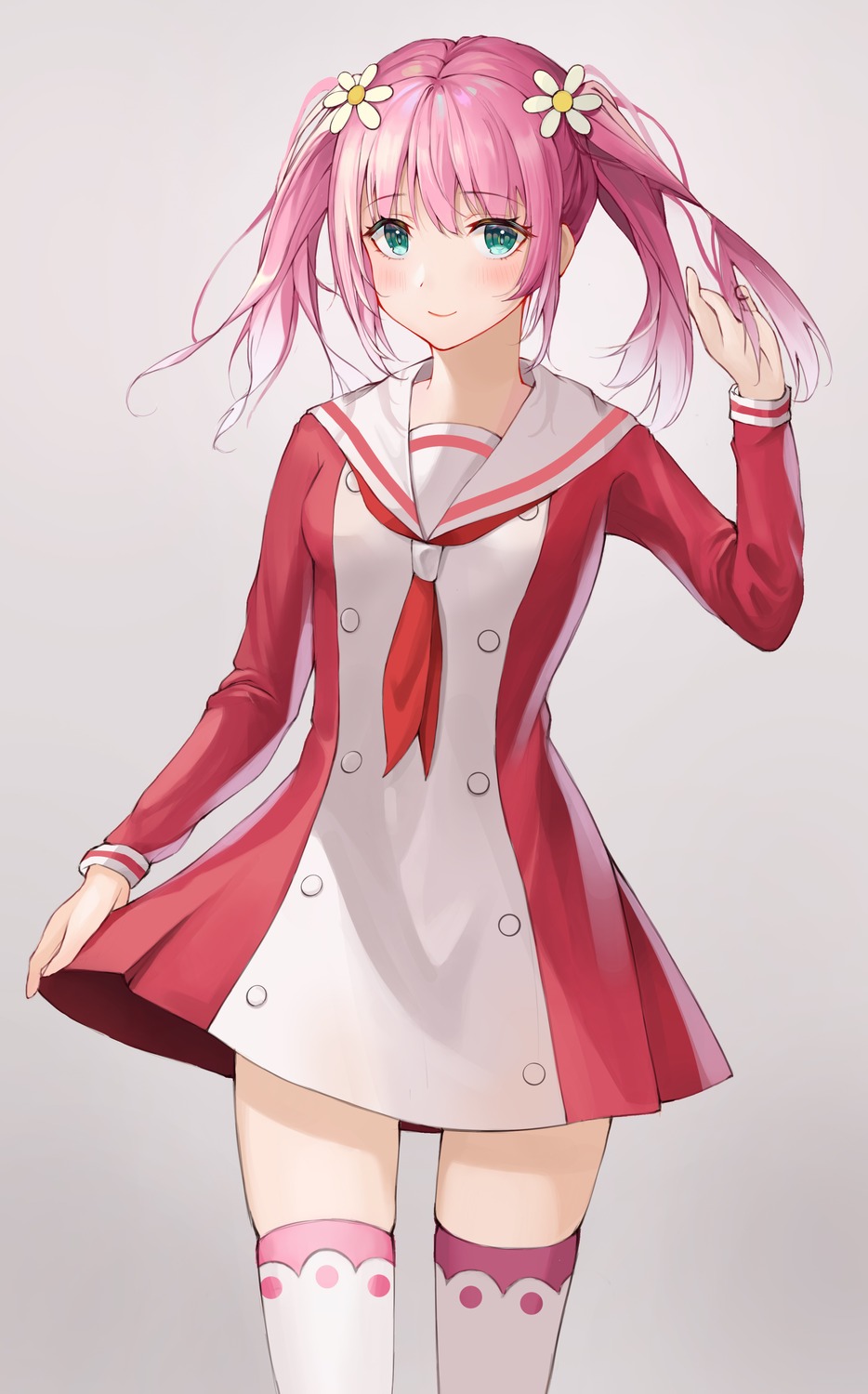 hiiragi_nana, hirumi, munou_na_nana, seifuku, thighhighs