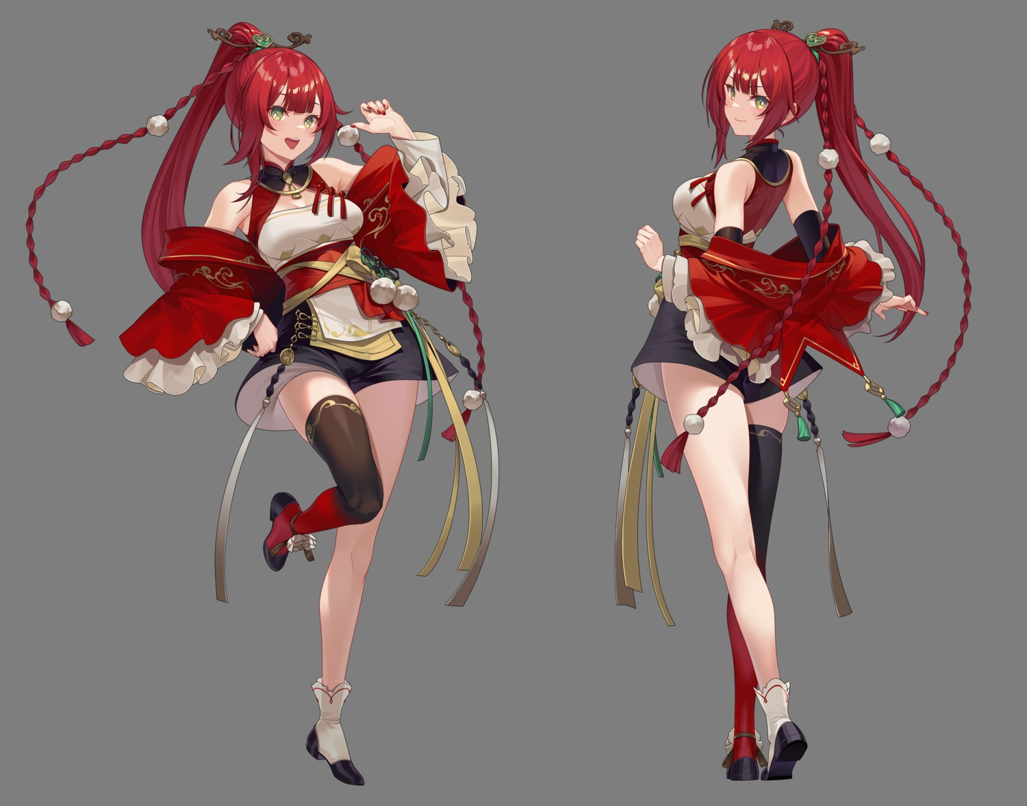 asian_clothes, cleavage, frostcyco, hiseki_erio, hiseki_erio_channel, thighhighs, transparent_png