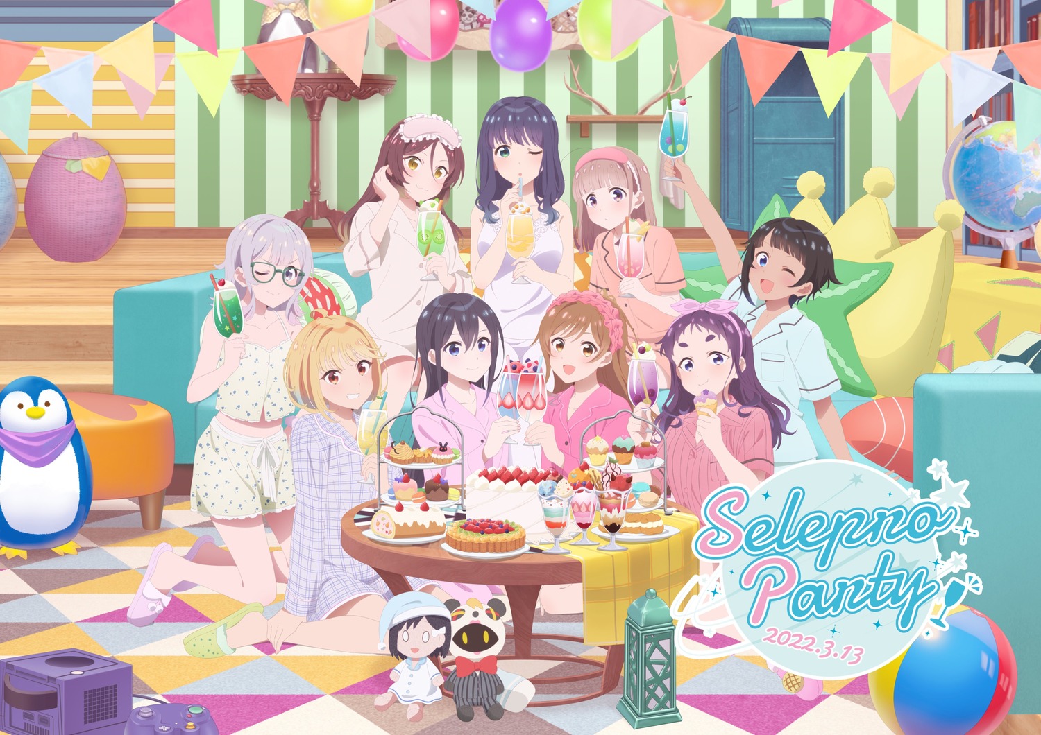 chibi, hamaguri_hiromi, hananoi_rena, imau_nagisa, koizumi_uta, megane, miyama_suzune, pajama