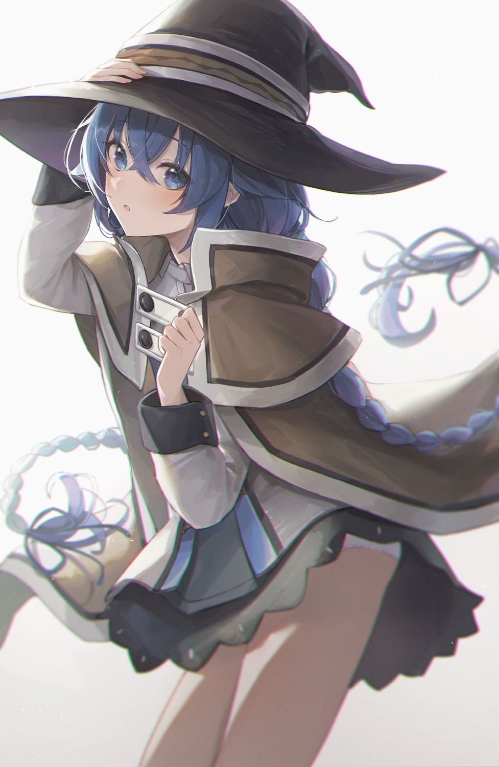 lunia_(artist), mushoku_tensei, pantsu, roxy_migurdia, skirt_lift, witch