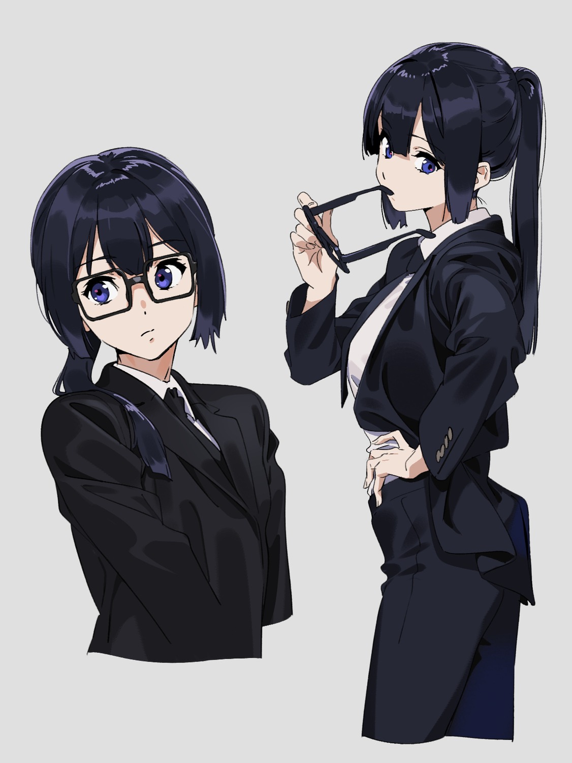 business_suit, hibike!_euphonium, kamo_kamen, kousaka_reina, megane