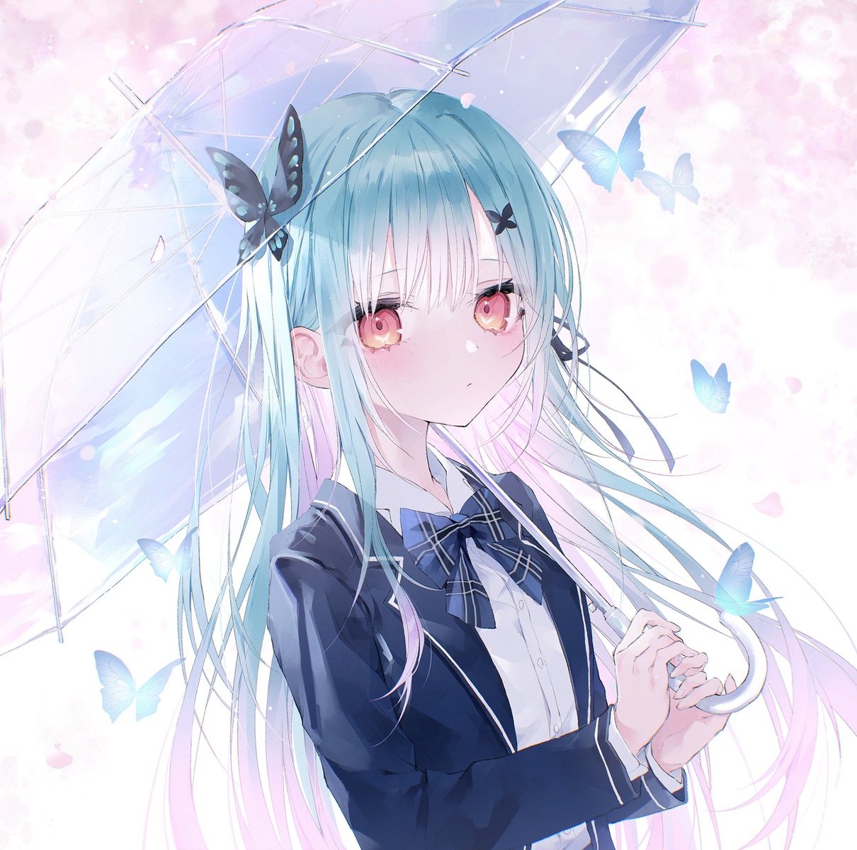 hololive, seifuku, si10ra, umbrella, uruha_rushia