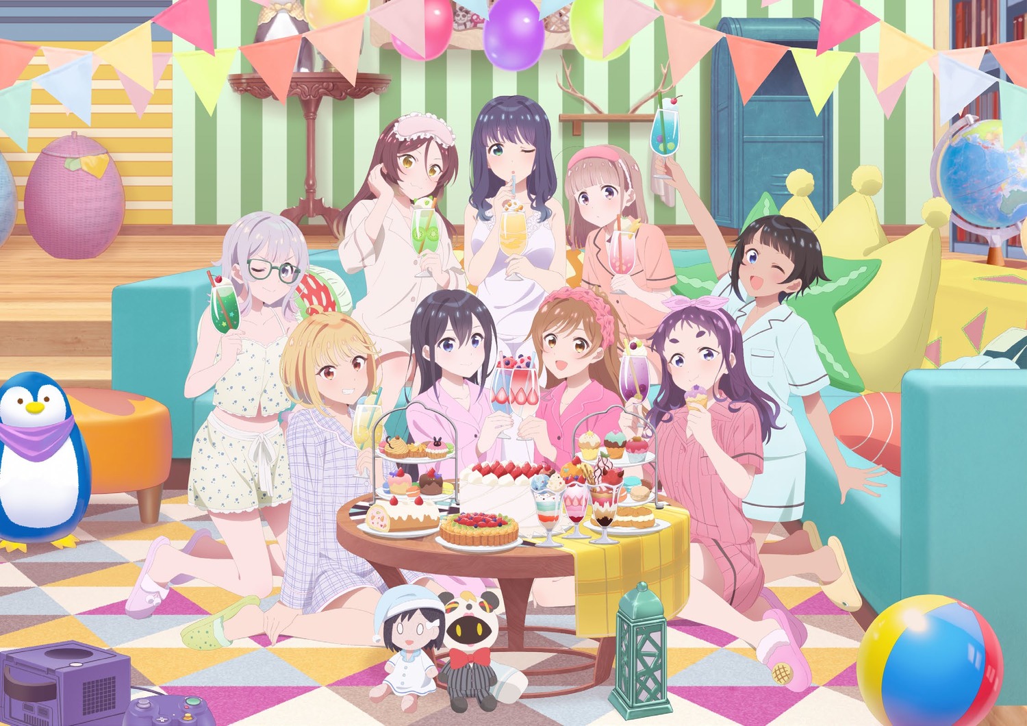 chibi, hamaguri_hiromi, hananoi_rena, imau_nagisa, koizumi_uta, megane, miyama_suzune, pajama, selection_project, tagme, touma_mako, yagi_nodoka, yamaga_shiori, yodogawa_ao