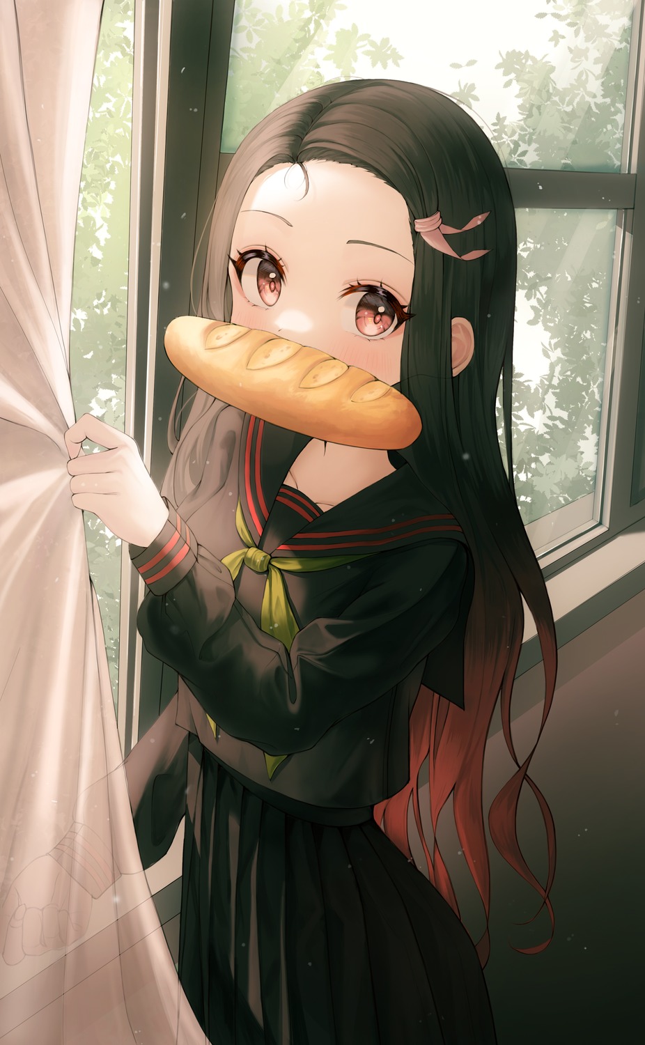 hirumi, kamado_nezuko, kimetsu_no_yaiba, seifuku