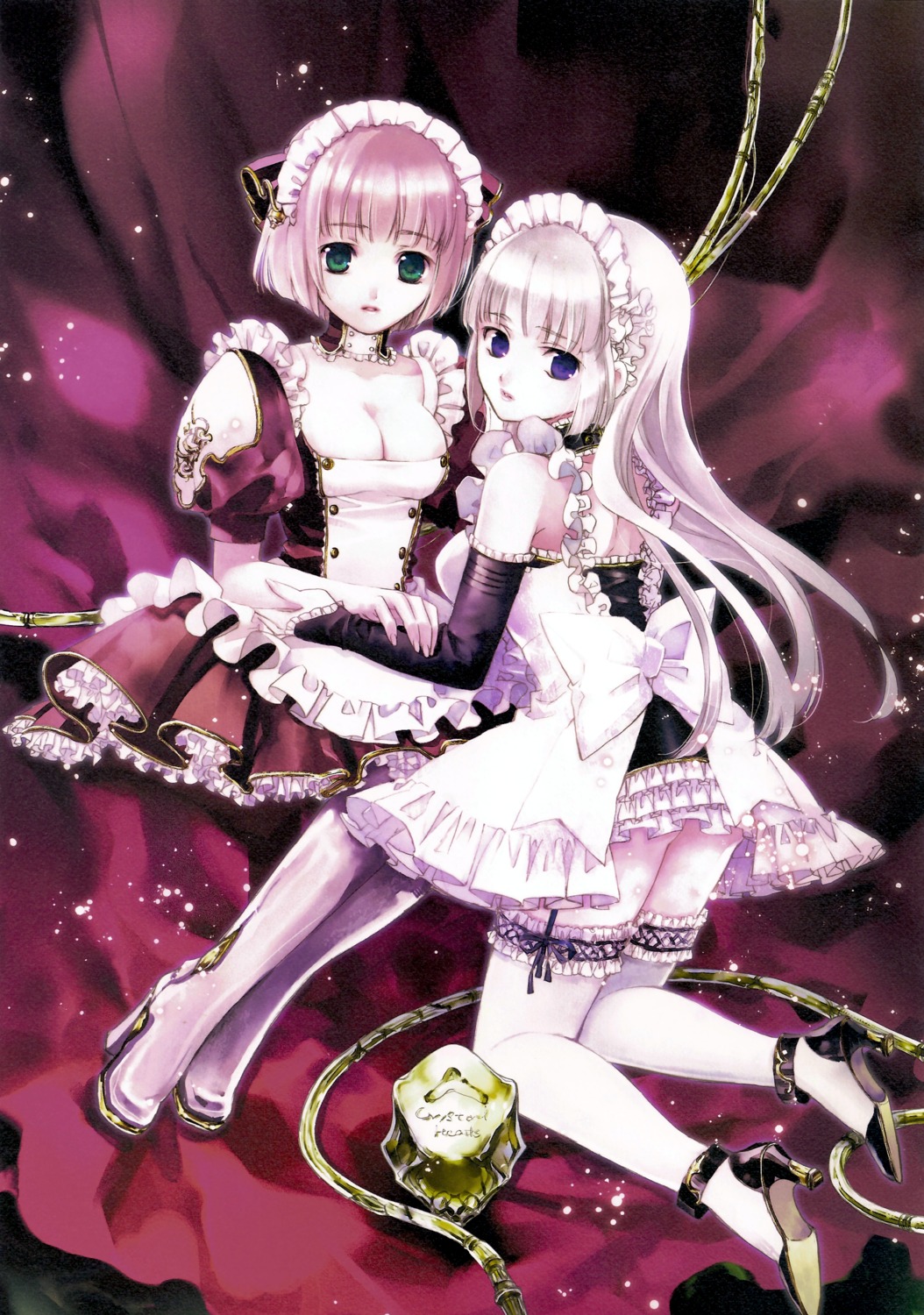 cleavage, kuramoto_kaya, maid, pieces_of_the_world, thighhighs