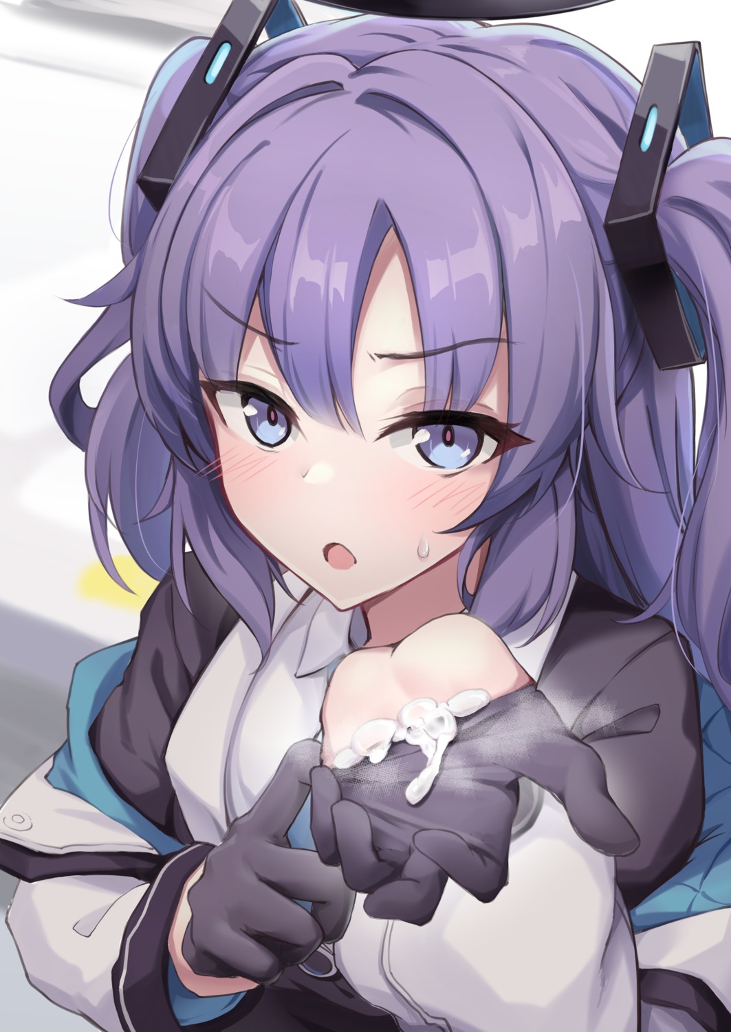 blue_archive, cream, halo, hayase_yuuka, ky_(ky990533), seifuku